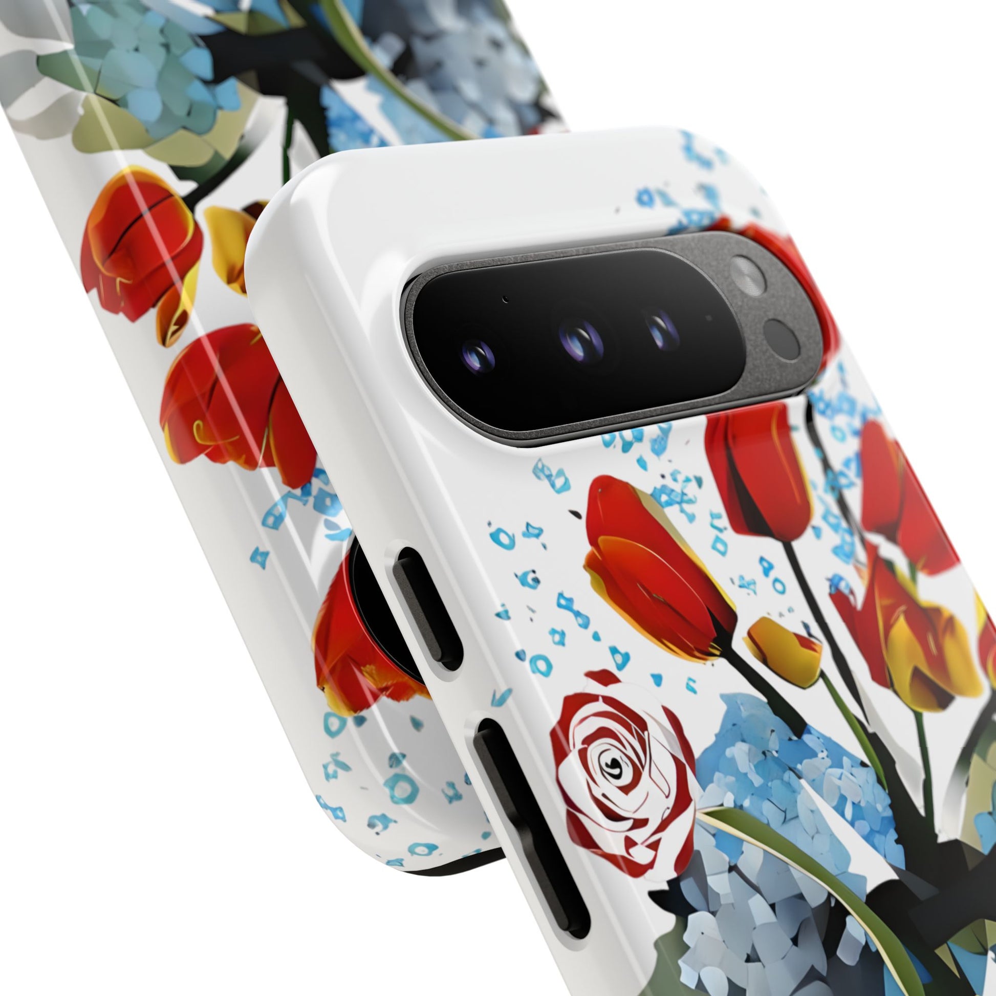 Bouquet Brilliance - Artistic Floral Google Pixel 9 Pro Tough Phone Case - Vibrant Tulip, Rose & Hydrangea Design