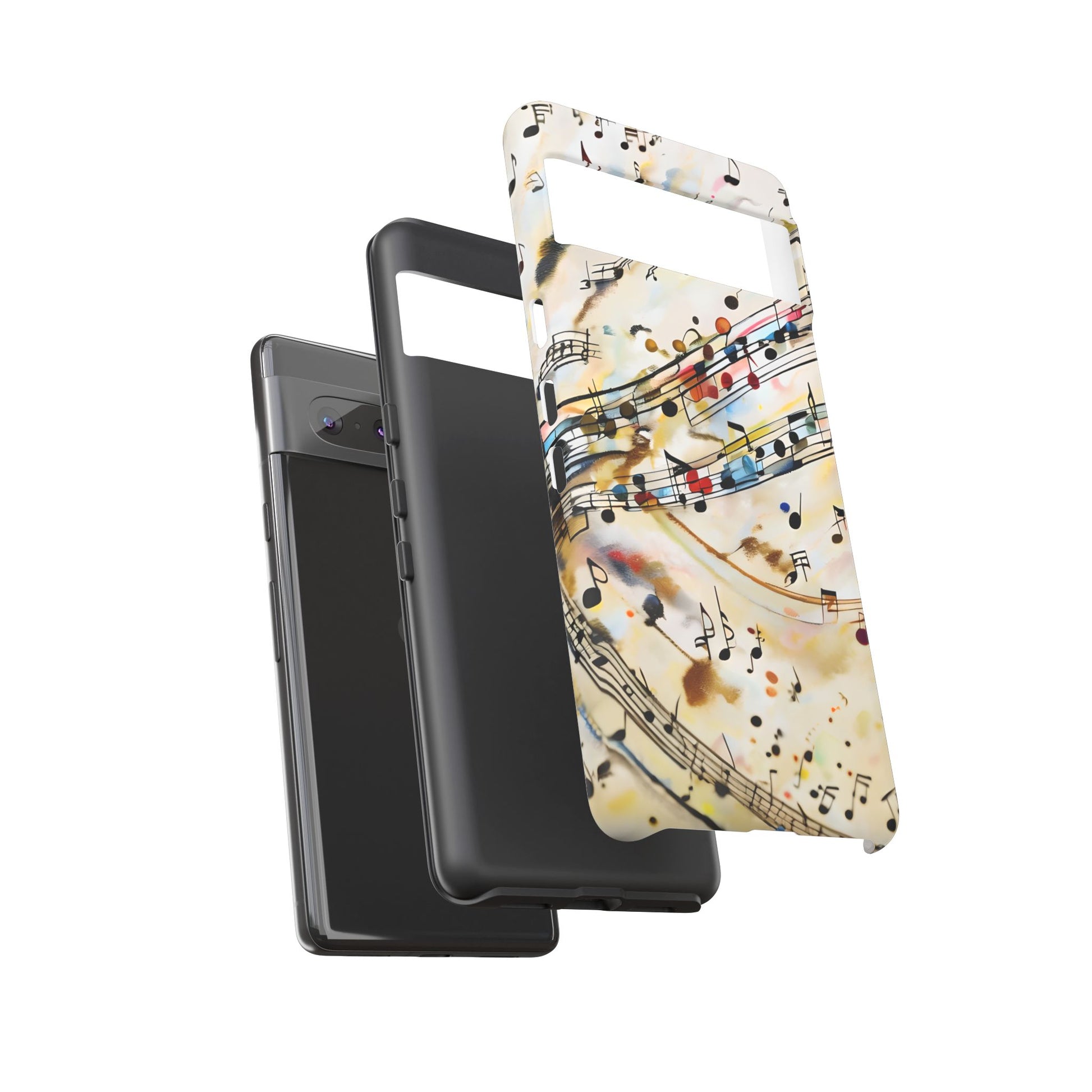 Melodic Flow Abstract Music Notes Tough Case for Google Pixel 7 - Shockproof Phone Cover