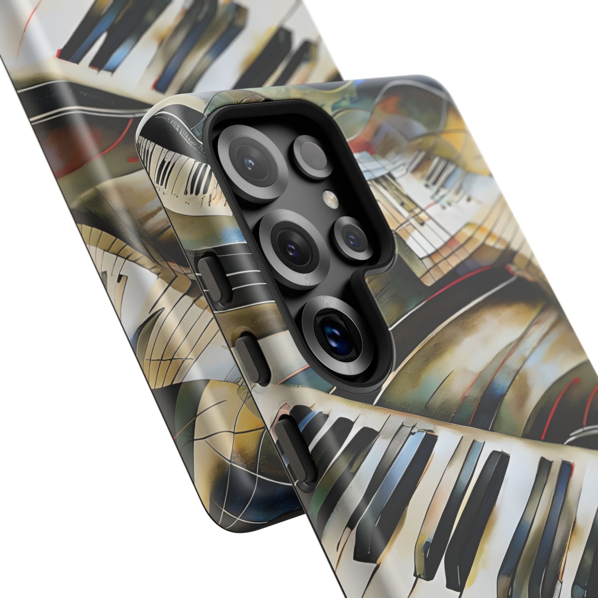 Ivory Cascade Abstract Keyboard Music Tough Case for Samsung Galaxy S25 Ultra - Shockproof Phone Cover
