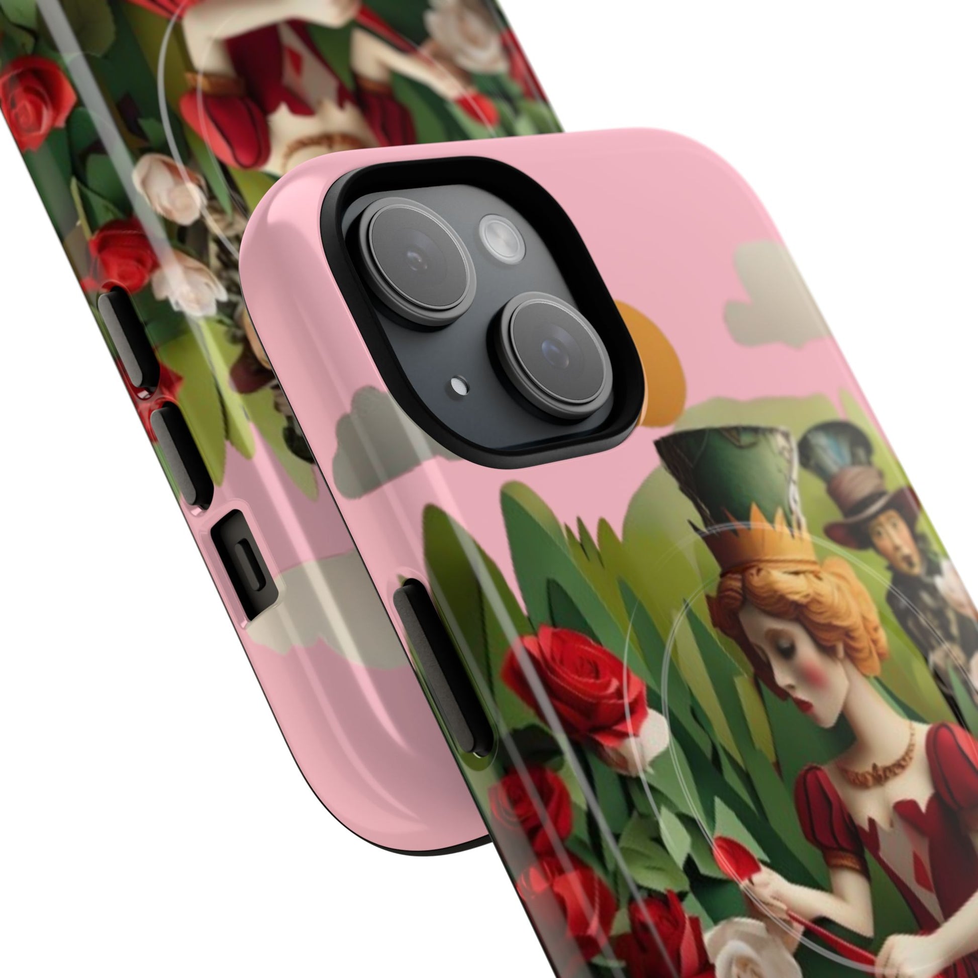 Regal Rose Court - iPhone 15 MagSafe Phone Case - Whimsical Fantasy Floral Design