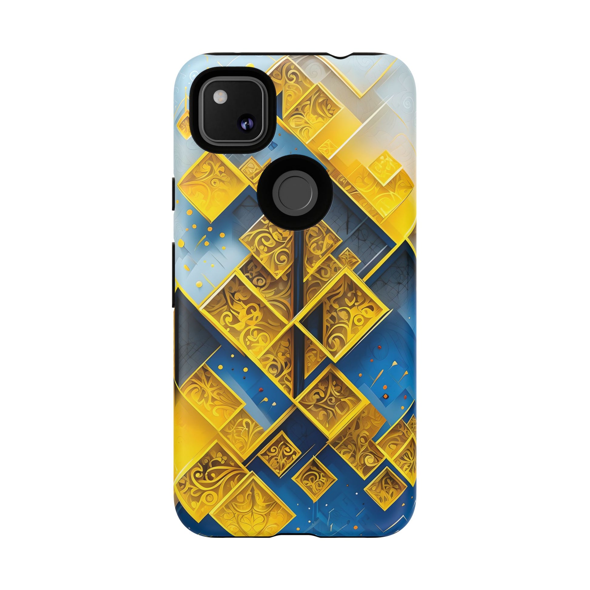 Golden Ascent Luxe Geometric Google Pixel 4a Tough Case - Elegant Abstract Gold Design