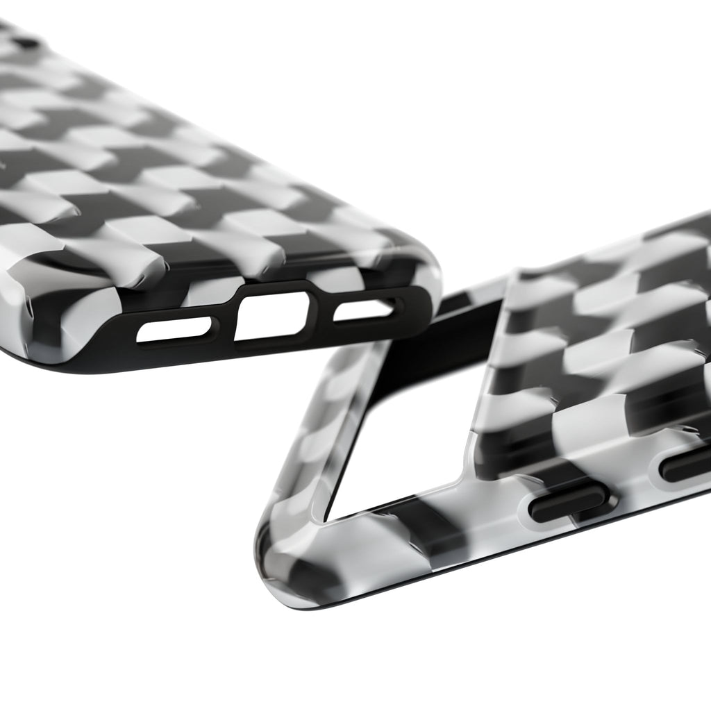 Monochrome Grid Tough Case for Google Pixel 8 - Classic Checkerboard, Black & White, Minimalist Trend