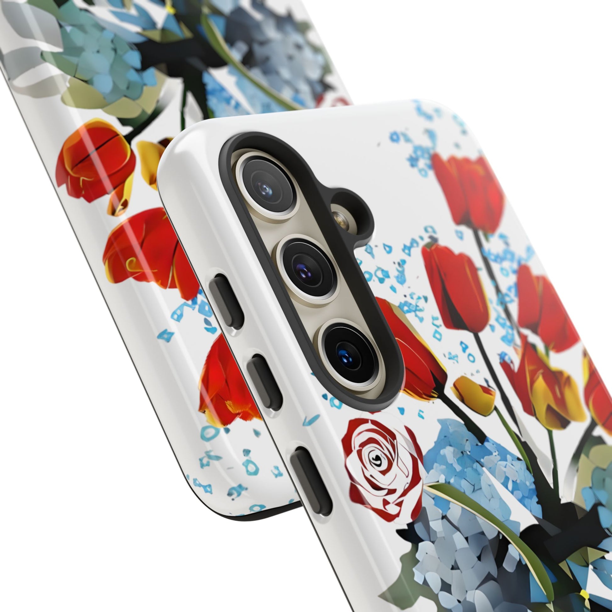 Bouquet Brilliance - Artistic Floral Samsung S24 Phone Case - Vibrant Tulip, Rose & Hydrangea Design