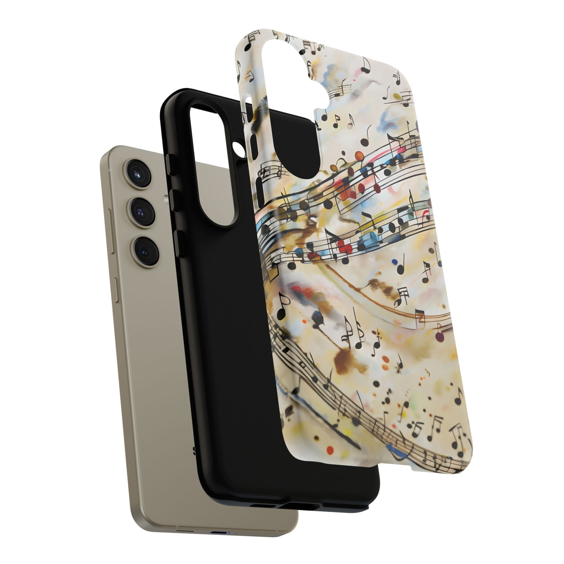 Melodic Flow Abstract Music Notes Tough Case for Samsung Galaxy S24 Plus- Premium Shockproof Designer Phone Cover