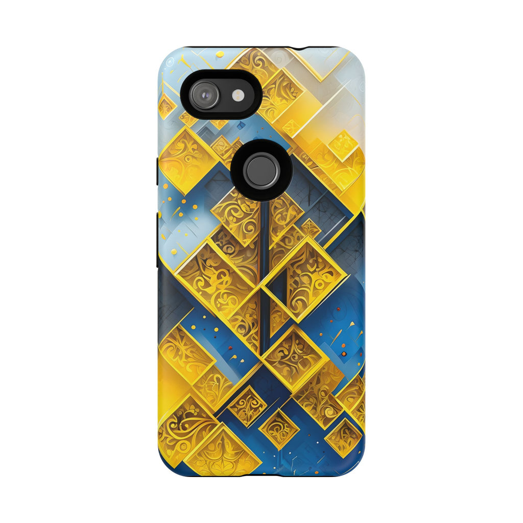 Golden Ascent Luxe Geometric Google Pixel 3a Tough Case - Elegant Abstract Gold Design