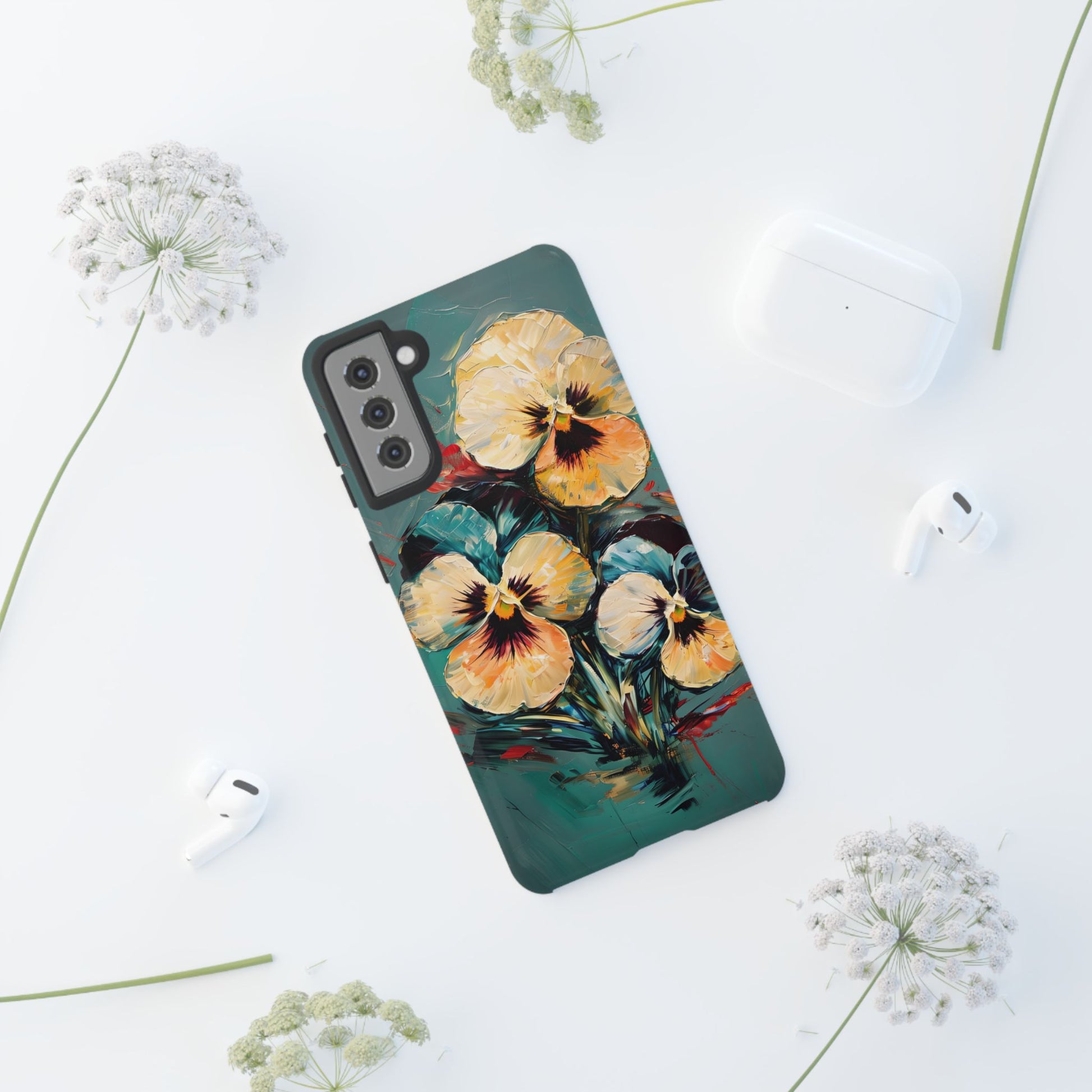 Golden Pansy Cascade Case for Samsung Galaxy S21 Plus - Premium Shockproof Designer Phone Cover