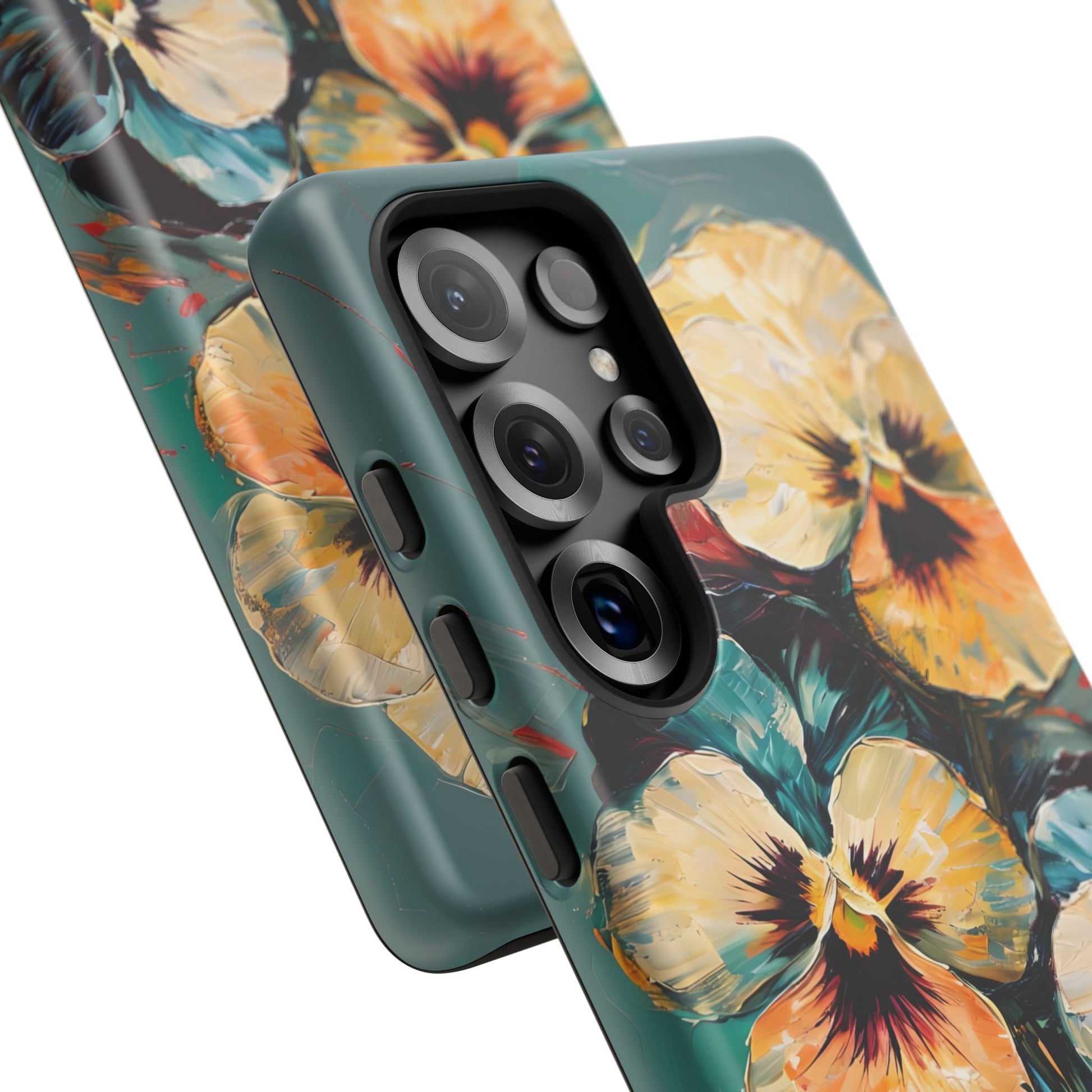 Golden Pansy Cascade Case for Samsung Galaxy S25 Ultra - Premium Shockproof Designer Phone Cover