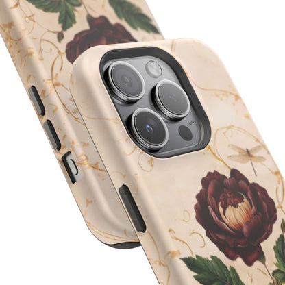 Vintage Burgundy Rose iPhone MagSafe Case