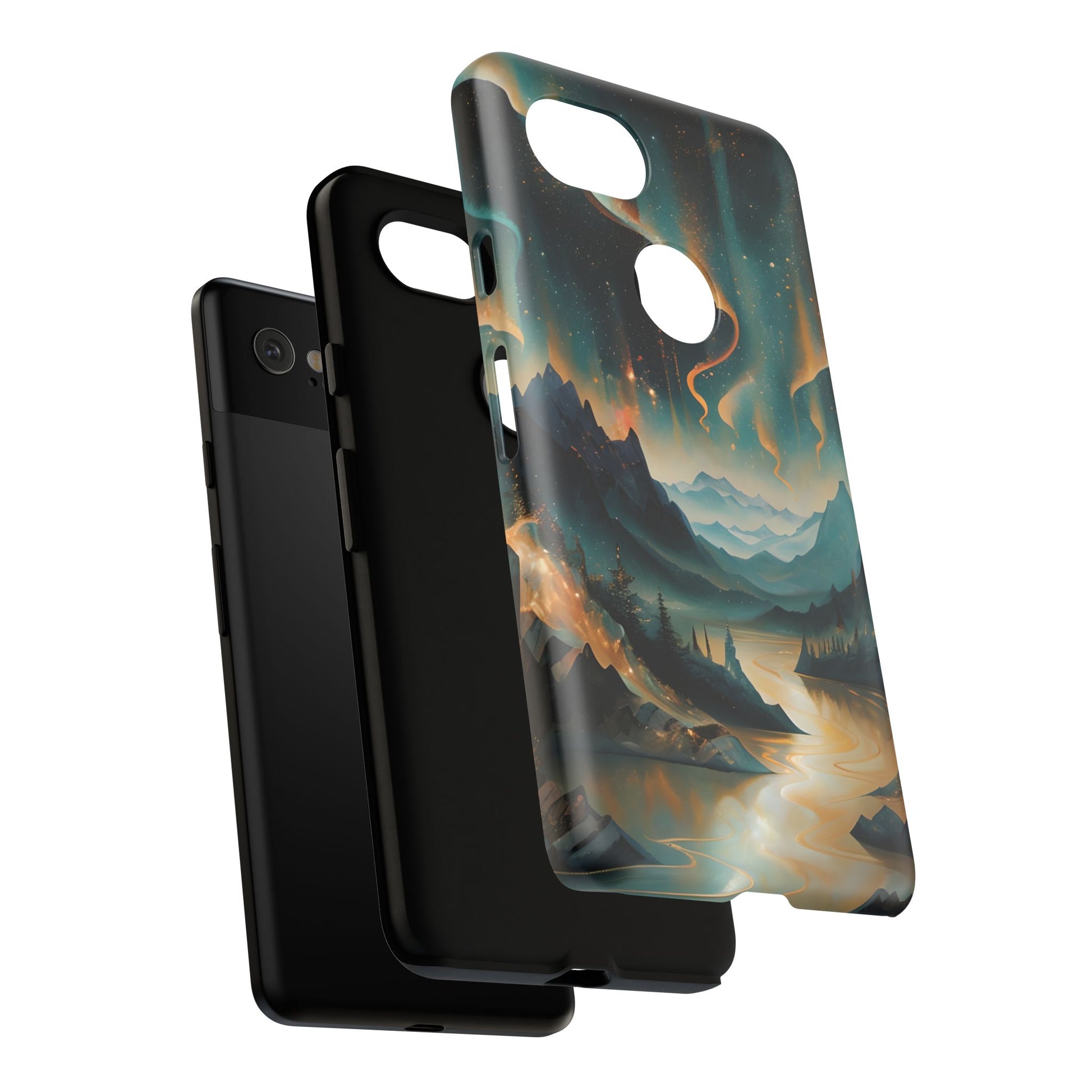 Aurora Dreamscape Tough Case for Google Pixel 2 XL - Northern Lights Artistic Shockproof Cover, Elegant Protective Phone Case