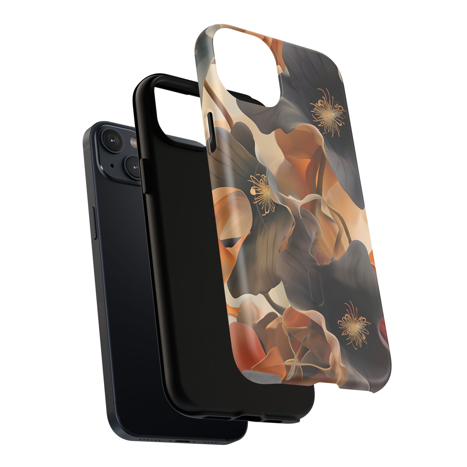Autumn Ember - Moody Floral Art iPhone 14 Plus MagSafe Phone Case -Warm Earthy Botanical Design