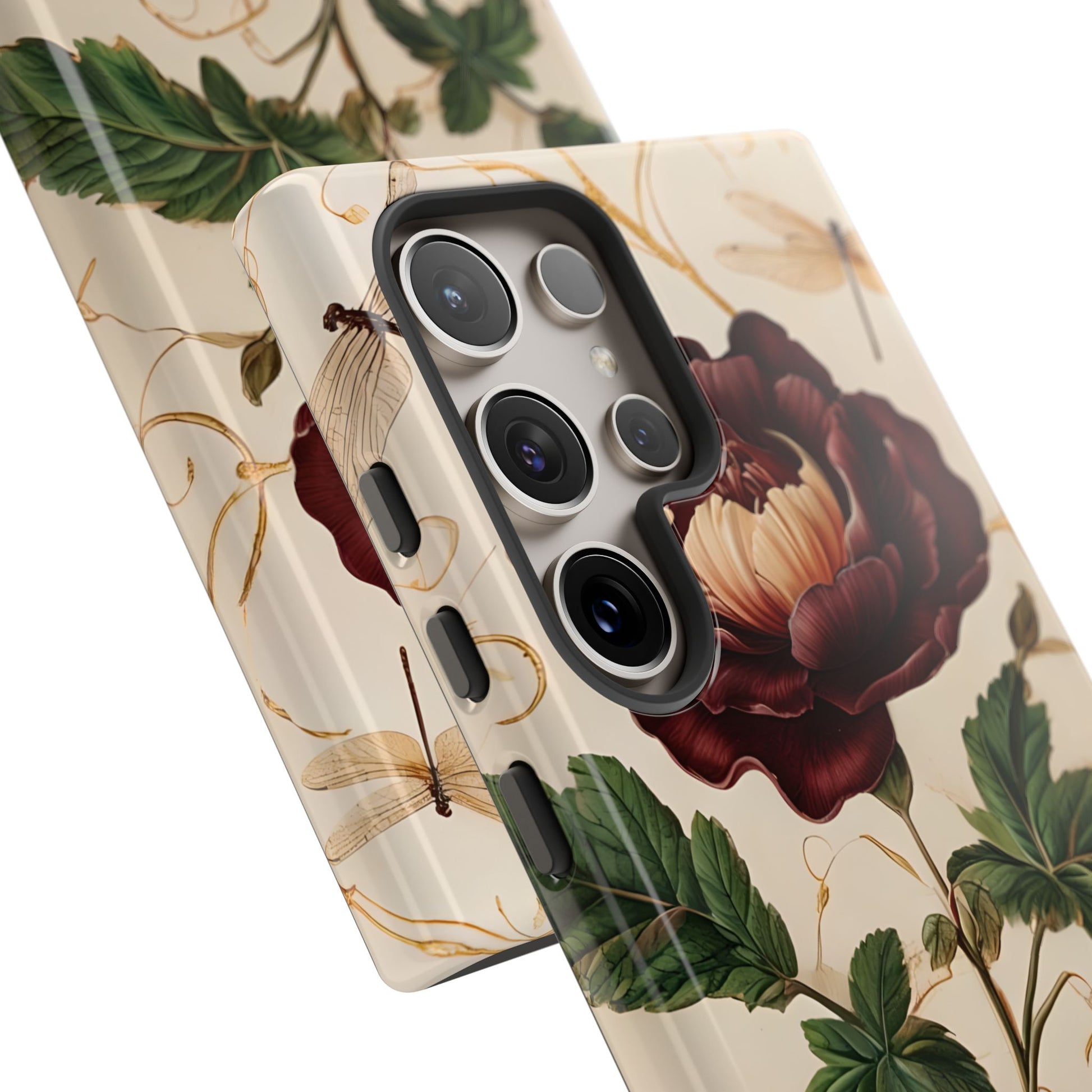 Vintage Burgundy Rose - Elegant Floral Samsung Galaxy S24 Ultra Phone Case - Classic Painterly Rose Design