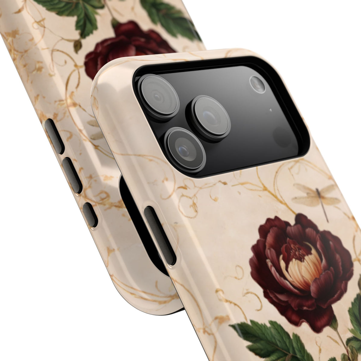 Vintage Burgundy Rose iPhone MagSafe Case