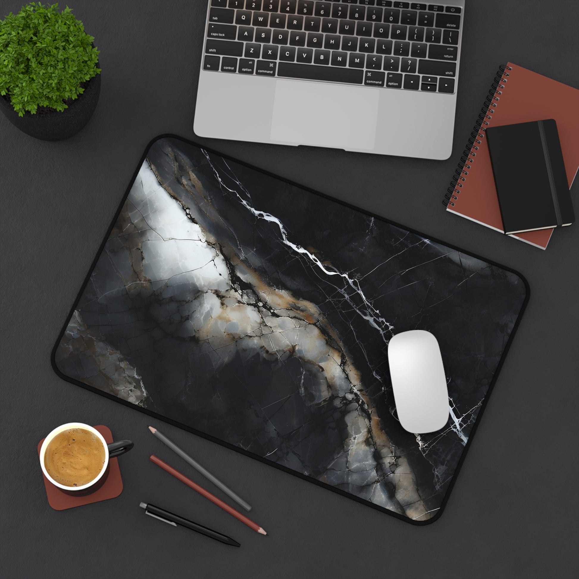 Obsidian Vein Designer Desk Mat - Premium Office Desk Pad, 3 Sizes Available, Artistic Workspace Protection