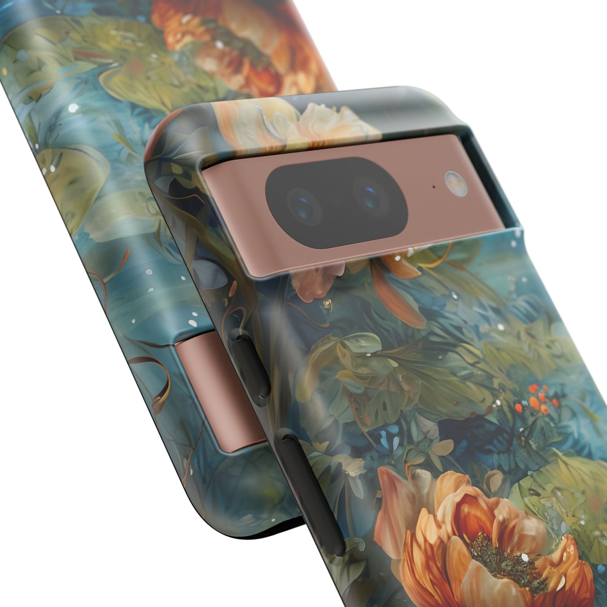 Waterlily Nocturne Tough Case for Google Pixel 8- Premium Artistic Shockproof Cover, Elegant Protective Phone Case