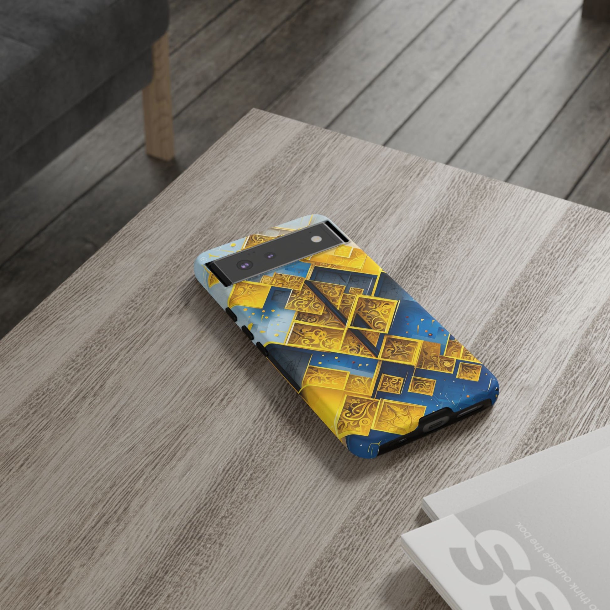 Golden Ascent Luxe Geometric Google Pixel 6 Tough Case - Elegant Abstract Gold Design