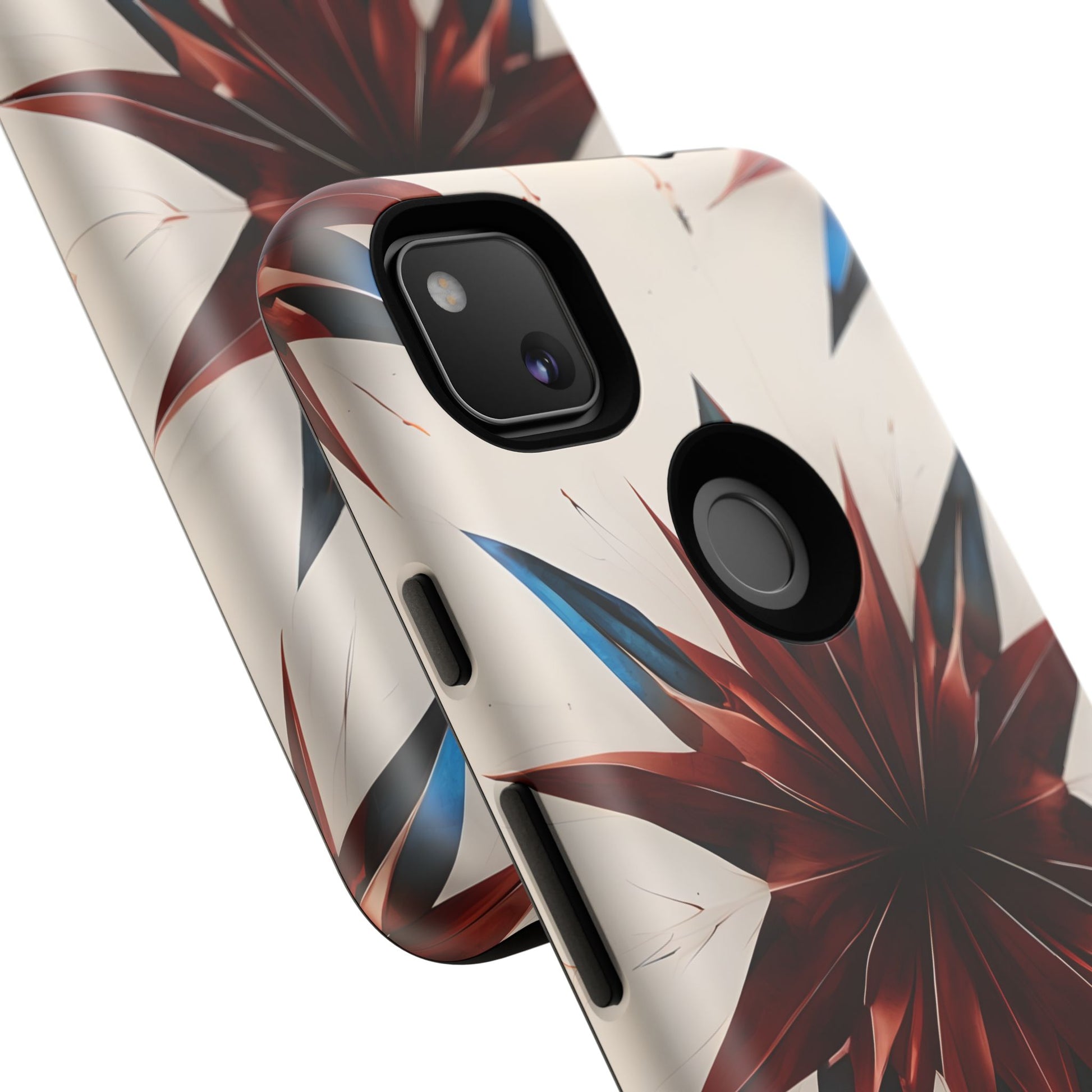 Garnet Starburst - Kaleidoscope Collection Gemstone Floral - Google Pixel 4a Tough Phone Case - Floral Burst Design