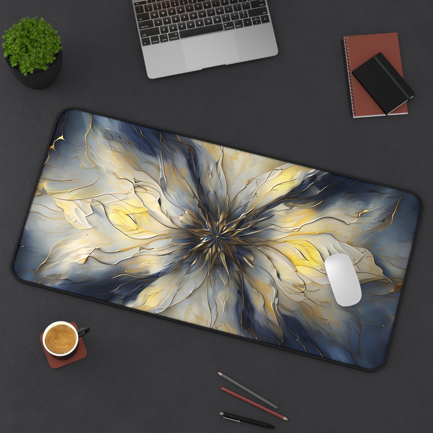 Luminous Petal Designer Desk Mat - Premium Office Desk Pad, 3 Sizes Available, Artistic Workspace Protection