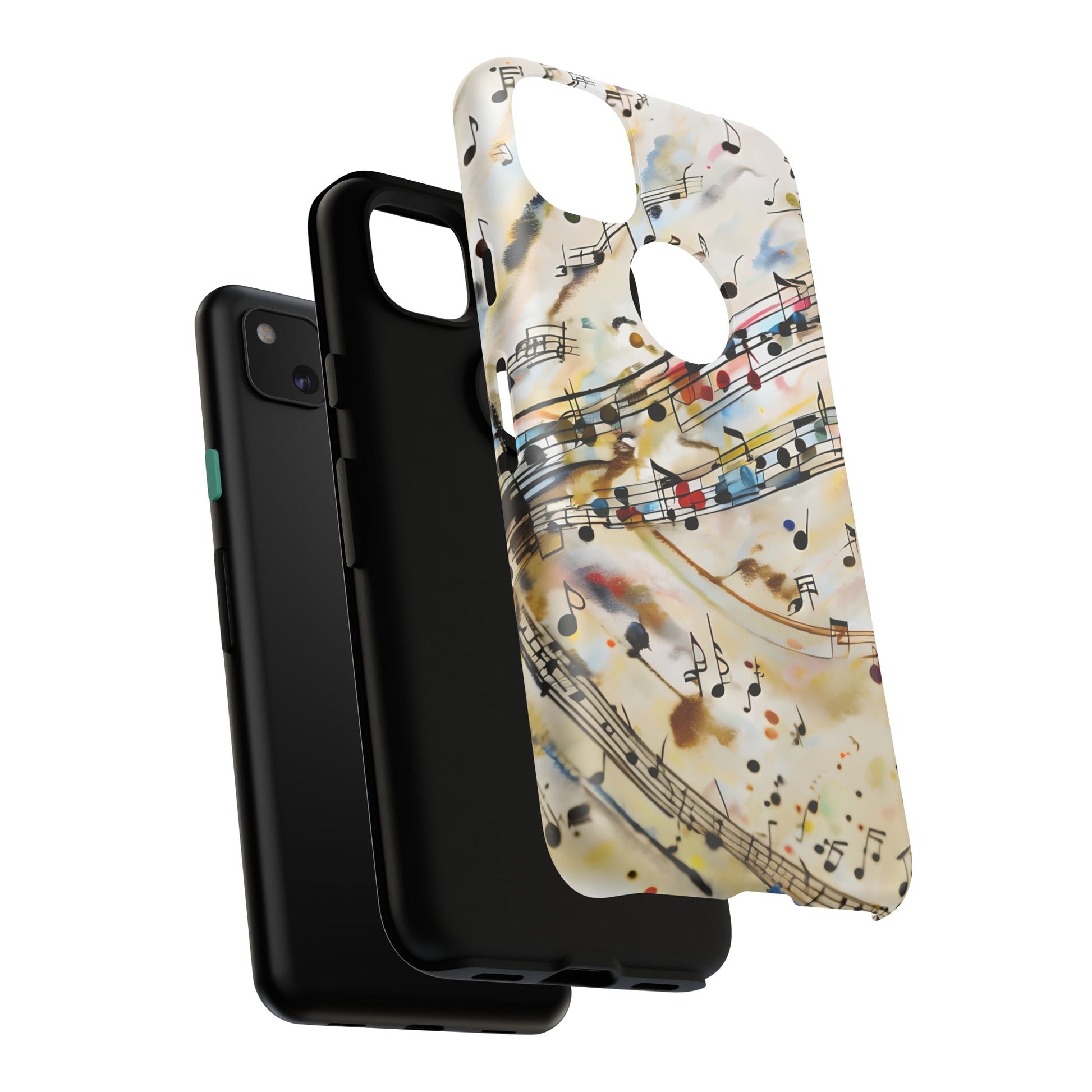 Melodic Flow Abstract Music Notes Tough Case for Google Pixel 4a - Shockproof Phone Cover