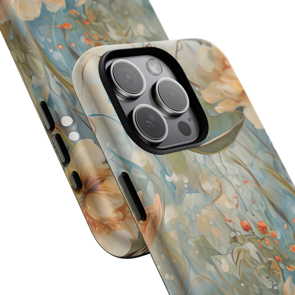 Waterlily Dreamscape - Artistic Floral iPhone 15 Pro Max MagSafe Phone Case -Waterlily & Lotus Design