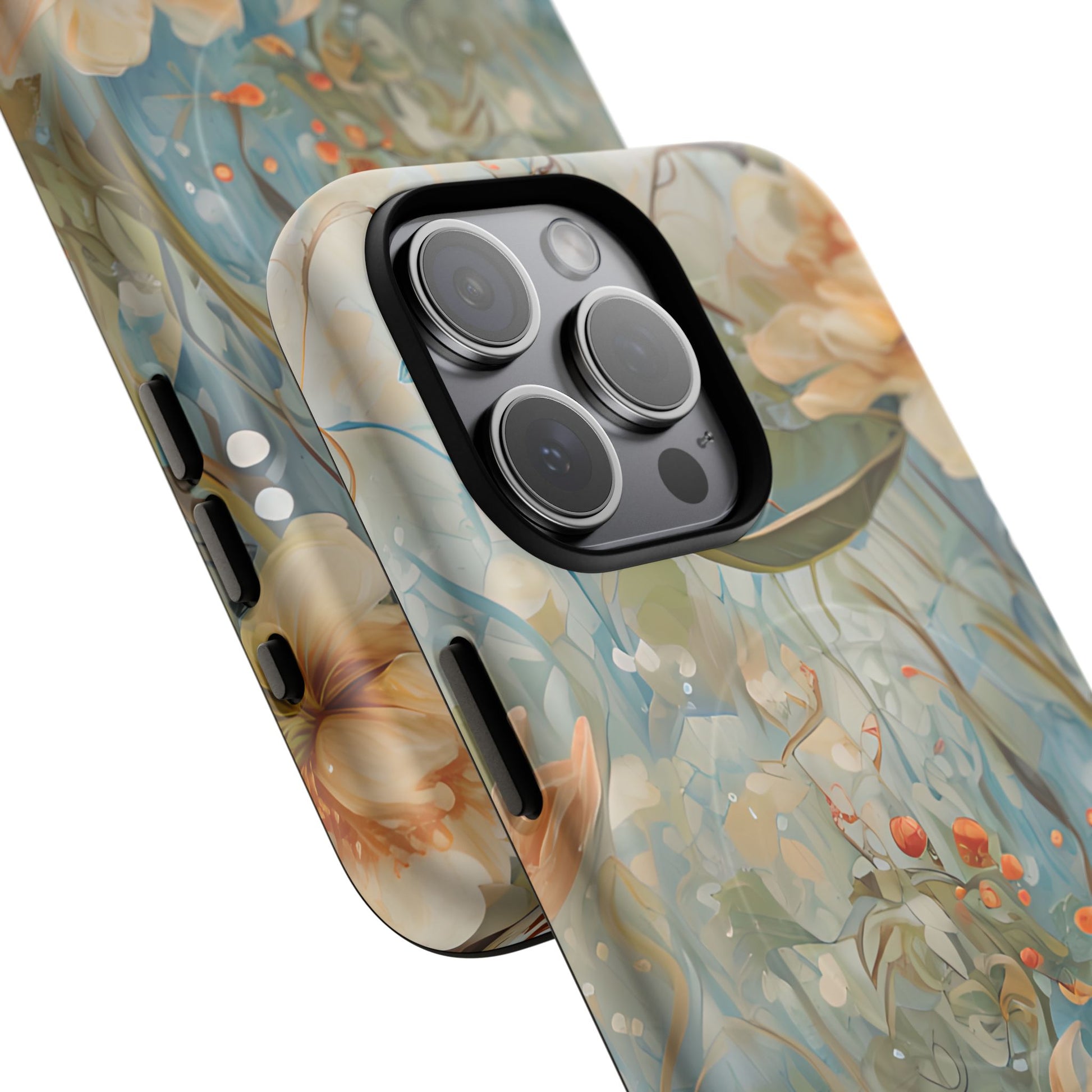 Waterlily Dreamscape - Artistic Floral iPhone 15 Pro Max MagSafe Phone Case -Waterlily & Lotus Design