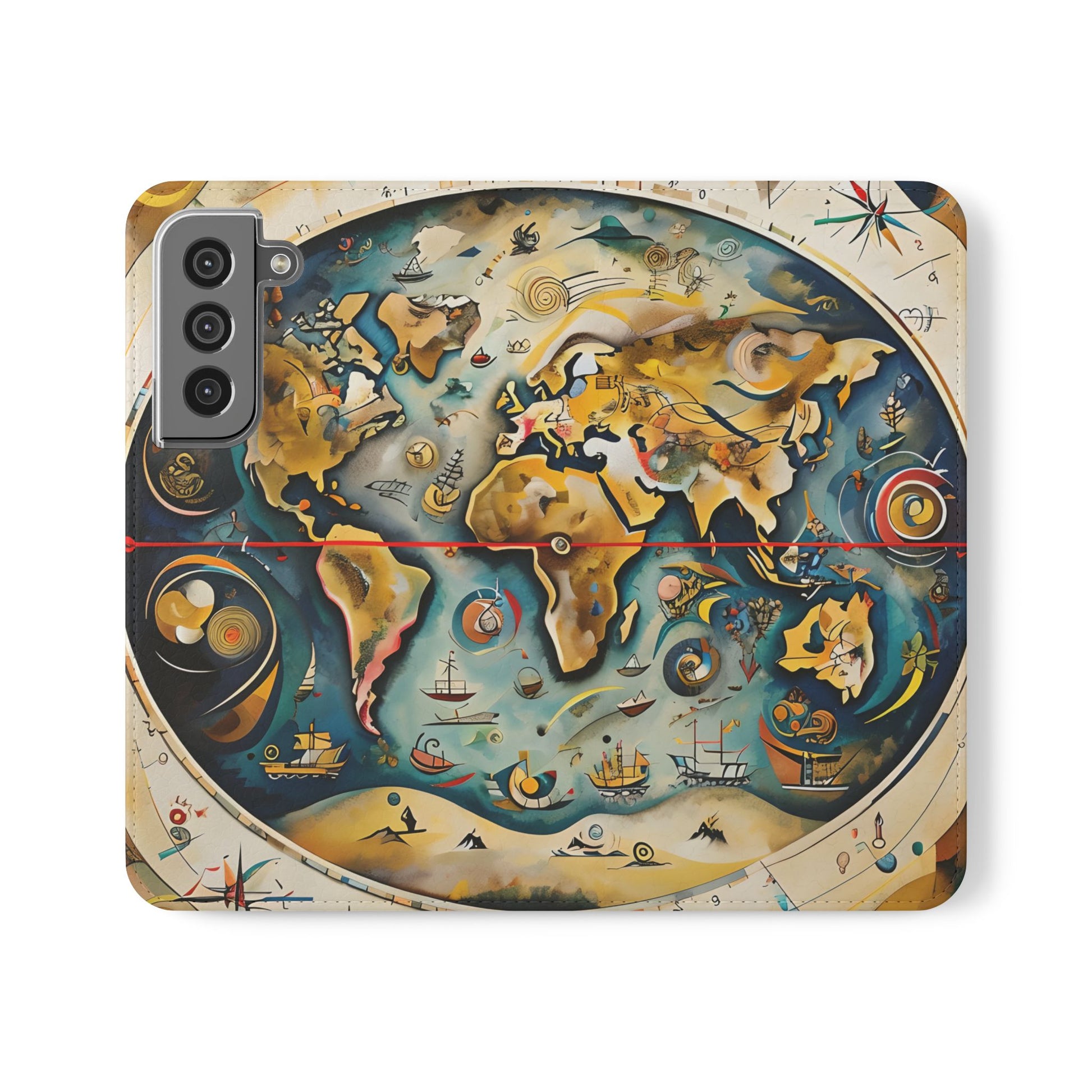 Celestial Map - Vintage-Inspired Phone Wallet Case for Samsung Galaxy S22