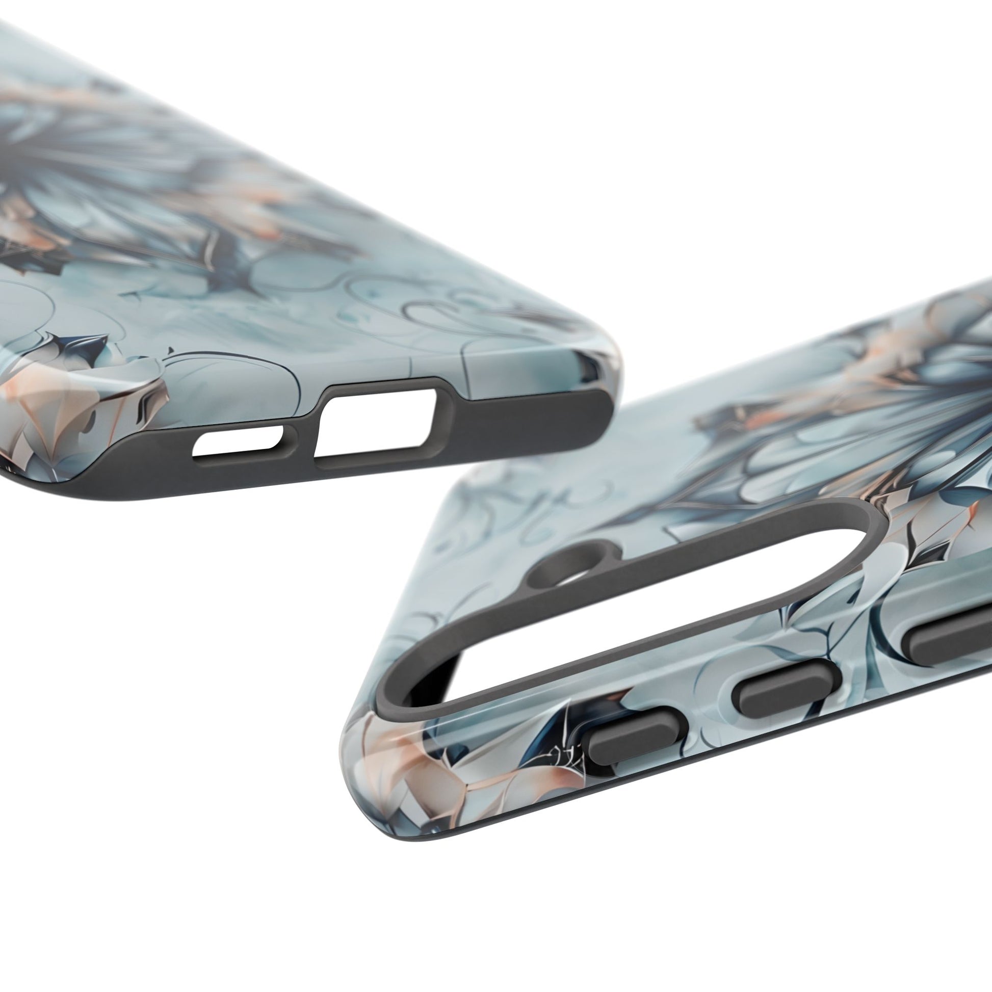 Indigo Mirage - Artistic Kaleidoscope Collection Artistic Floral - Samsung Galaxy S25 Tough Phone Case - Bold Indigo Symmetrical Design