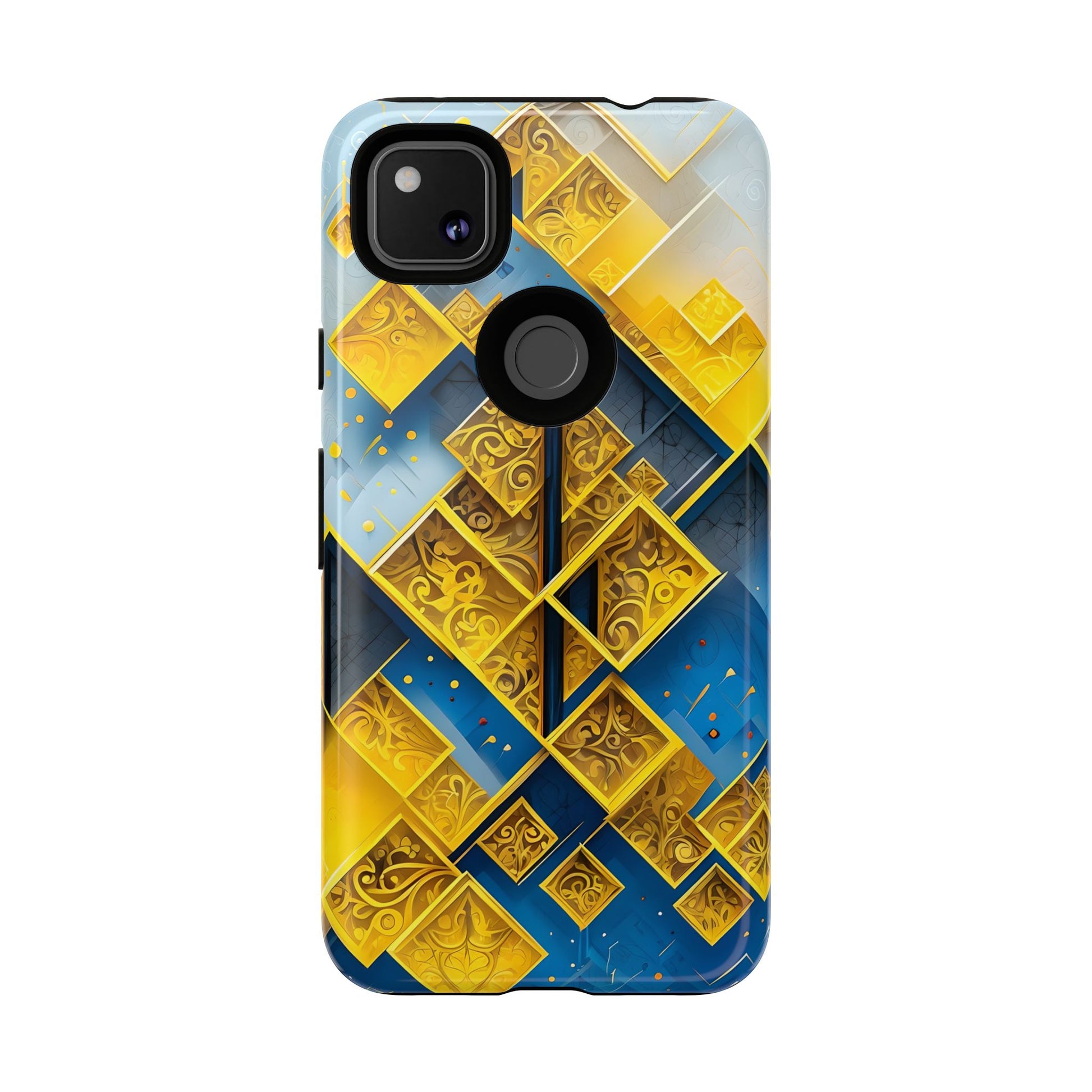 Golden Ascent Luxe Geometric Google Pixel 4a Tough Case - Elegant Abstract Gold Design
