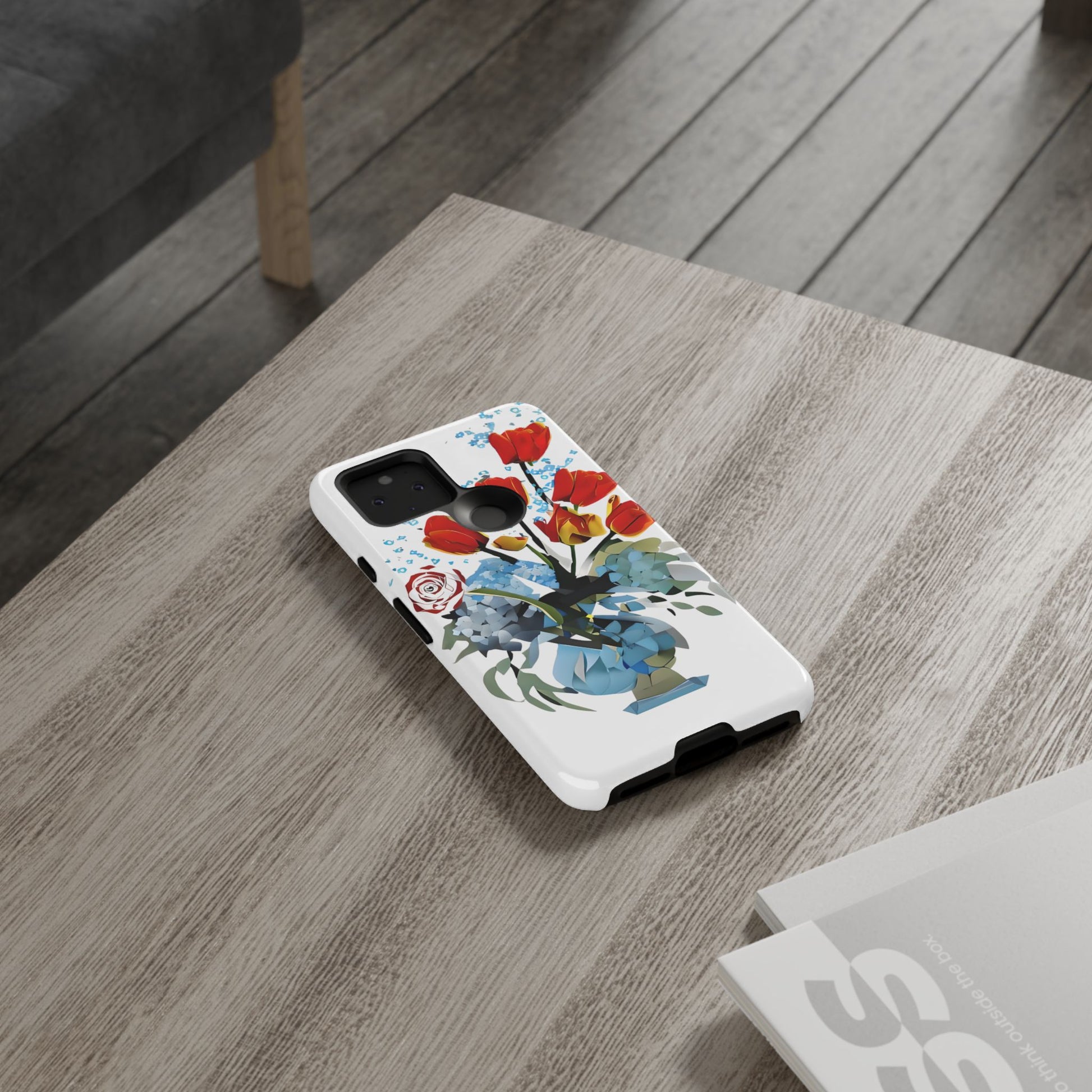 Bouquet Brilliance - Artistic Floral Google Pixel 5 5G Tough Phone Case - Vibrant Tulip, Rose & Hydrangea Design