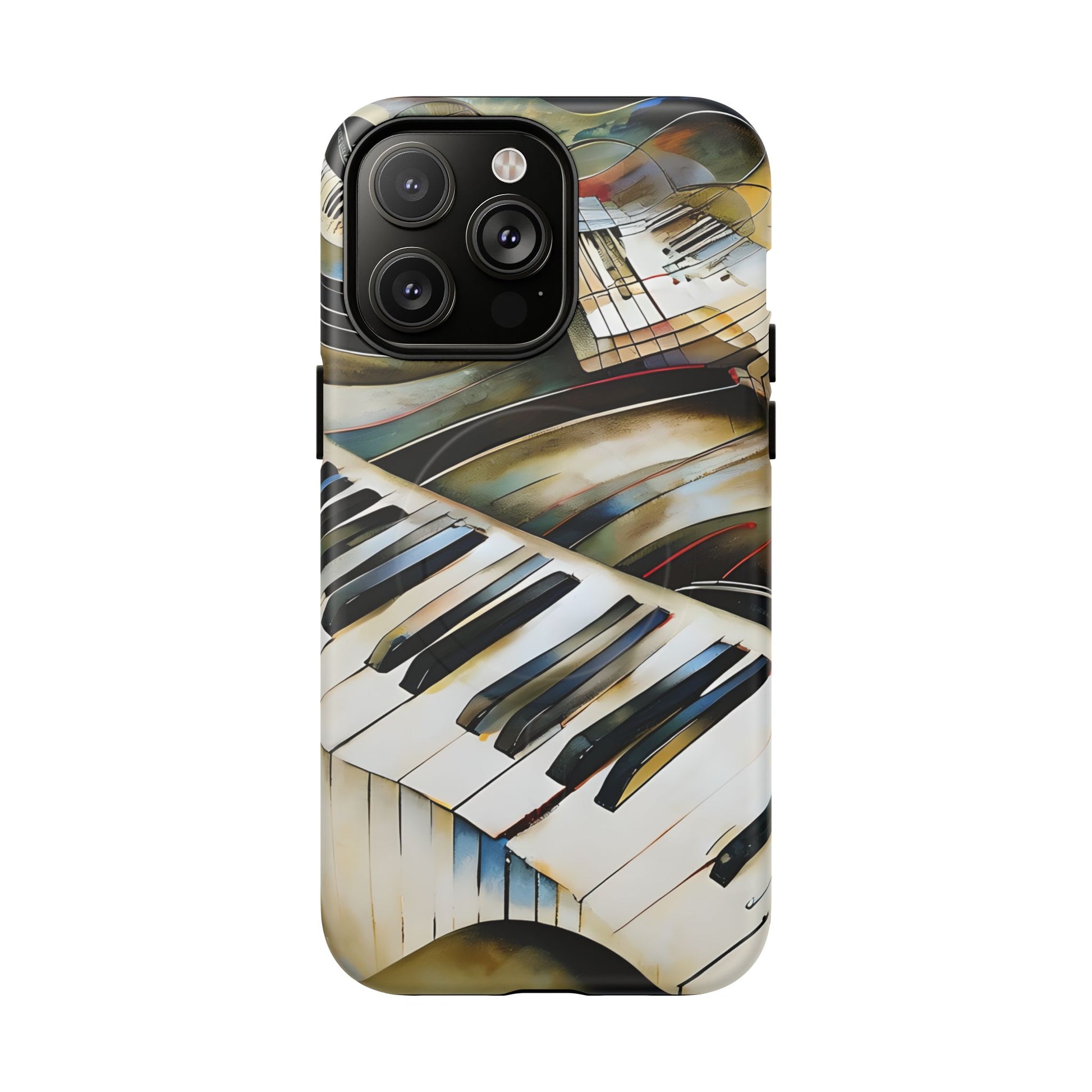 Ivory Cascade Abstract Keyboard Music iPhone 14 Pro Max MagSafe Case