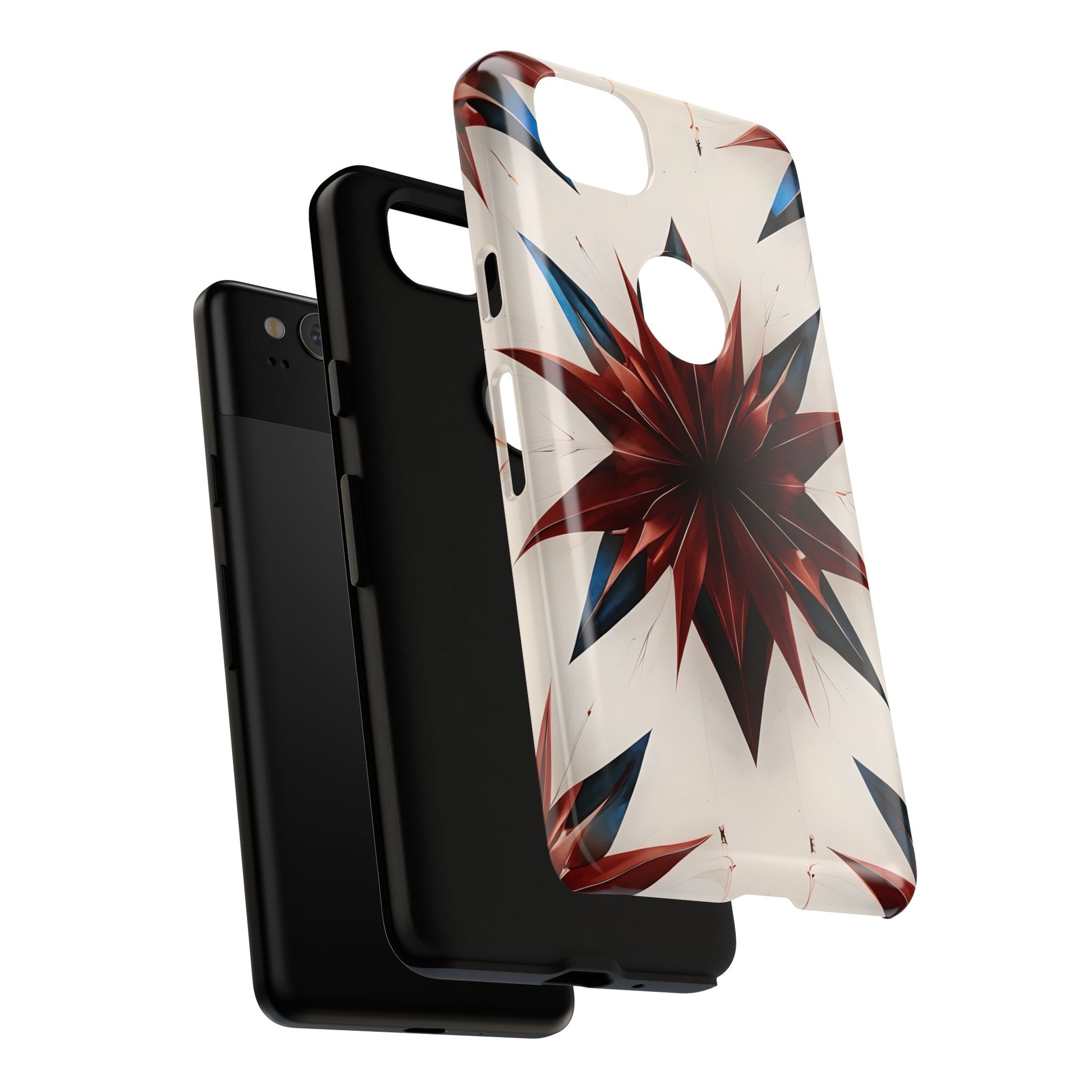 Garnet Starburst - Kaleidoscope Collection Gemstone Floral - Google Pixel 2 Tough Phone Case - Floral Burst Design