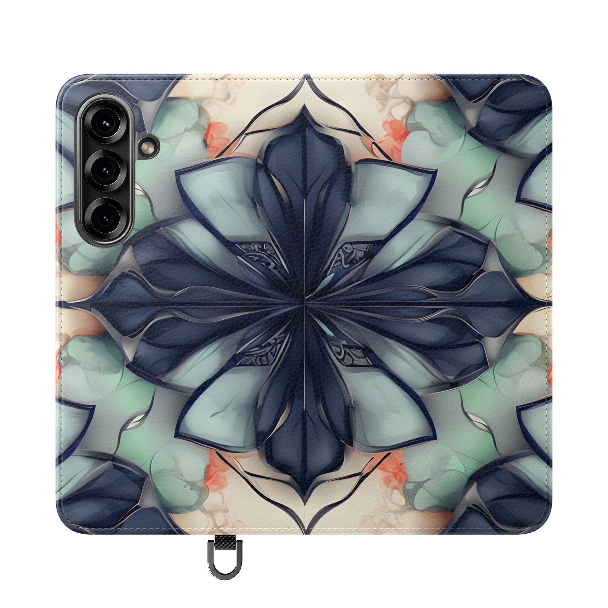 Midnight Mosaic - Abstract Floral Flip Phone Case for Samsung Galaxy S25