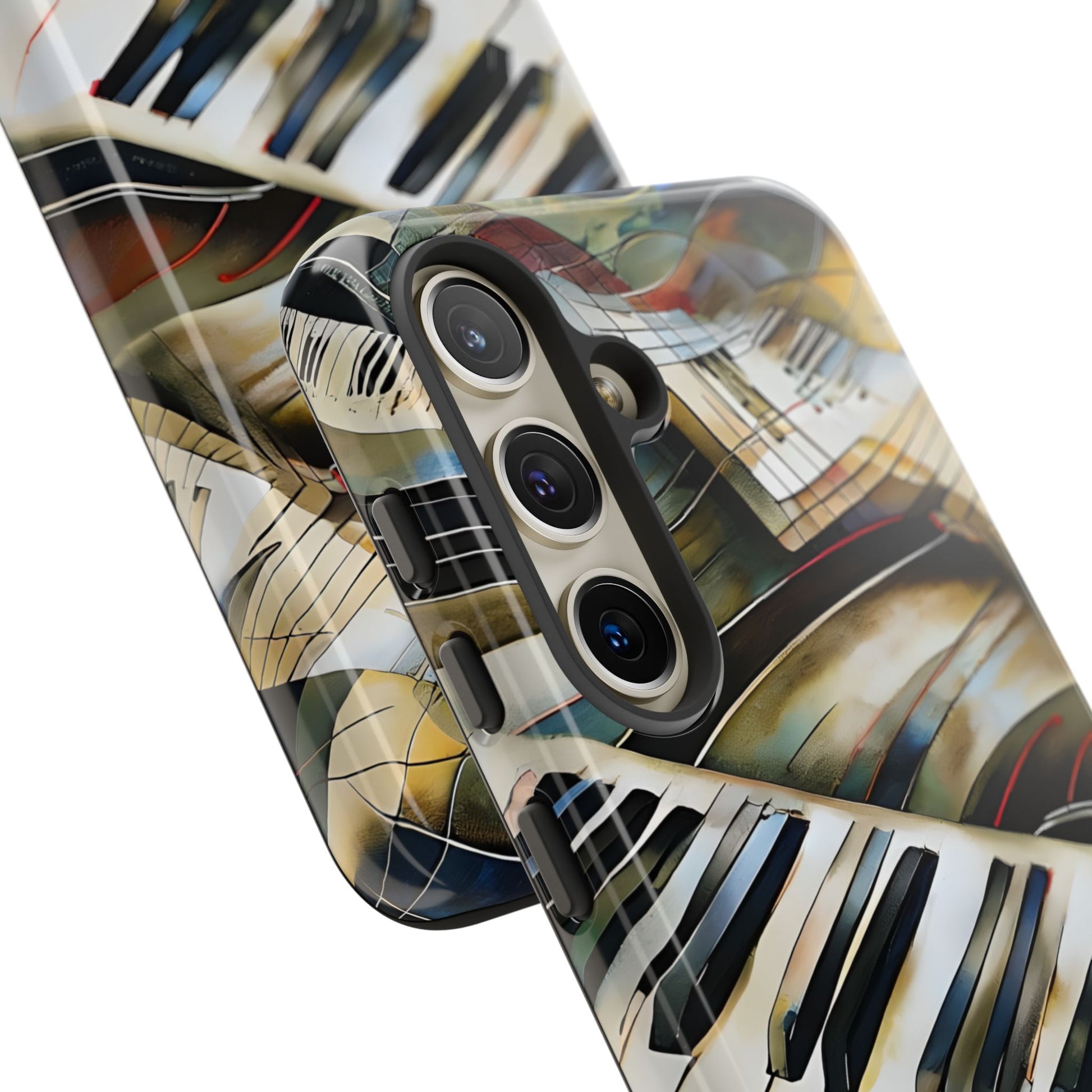 Ivory Cascade Abstract Keyboard Music Tough Case for Samsung Galaxy S24- Shockproof Phone Cover