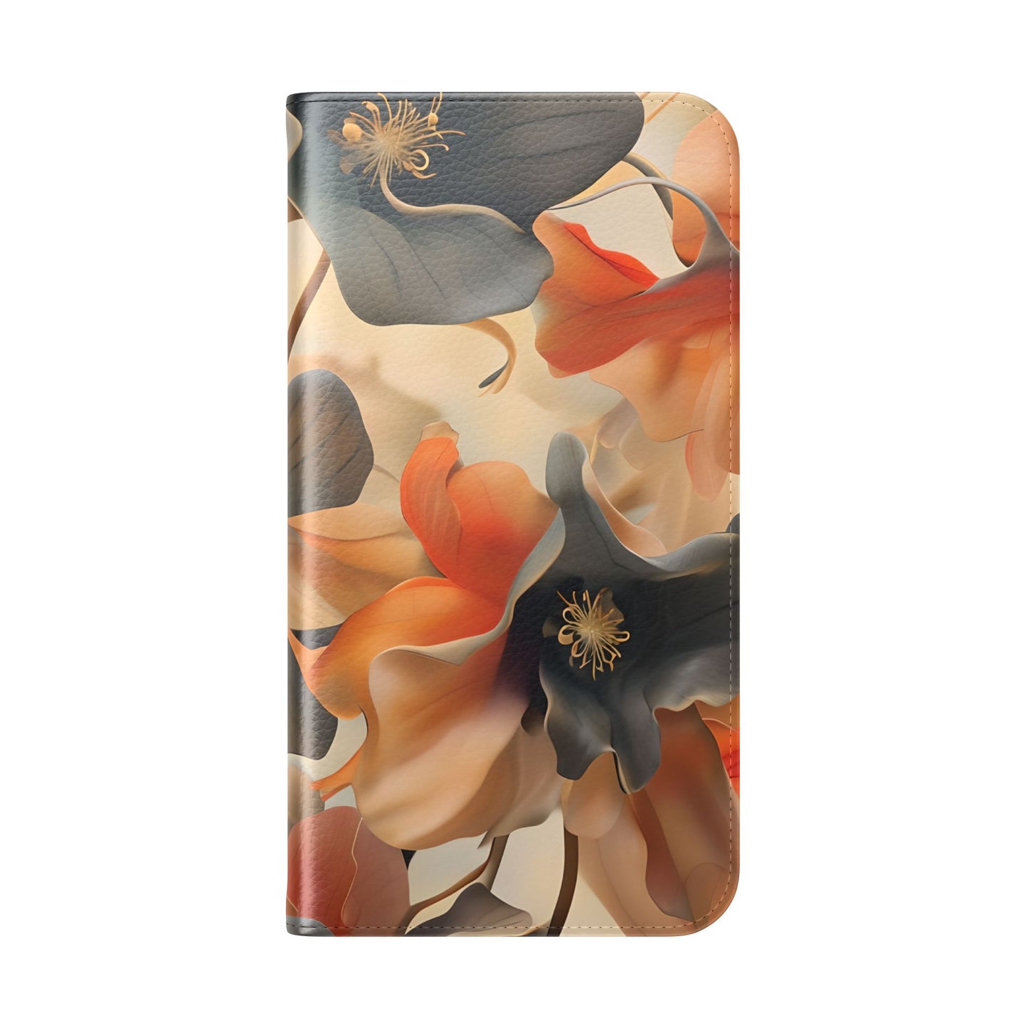 Autumn Ember Wallet Phone Case - Modern Primary Color Design - Flip Cover for iPhone