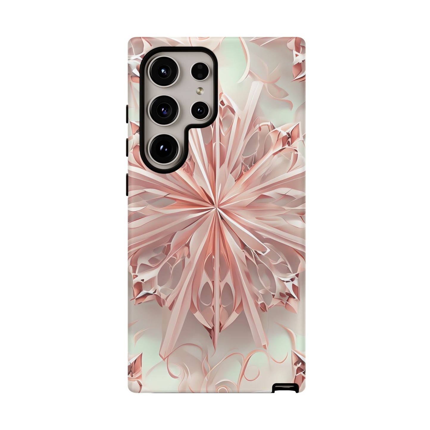 Blush Frost from our Kaleidoscope Collection - Samsung Galaxy tough case - Soft Pink Geometric Floral Design