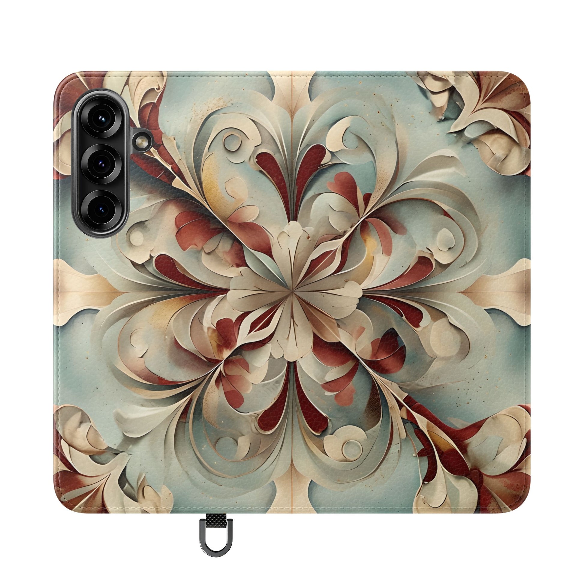 Vintage Baroque Blossom Wallet Phone Case - Elegant Floral Flip Cover for Samsung Galaxy S25
