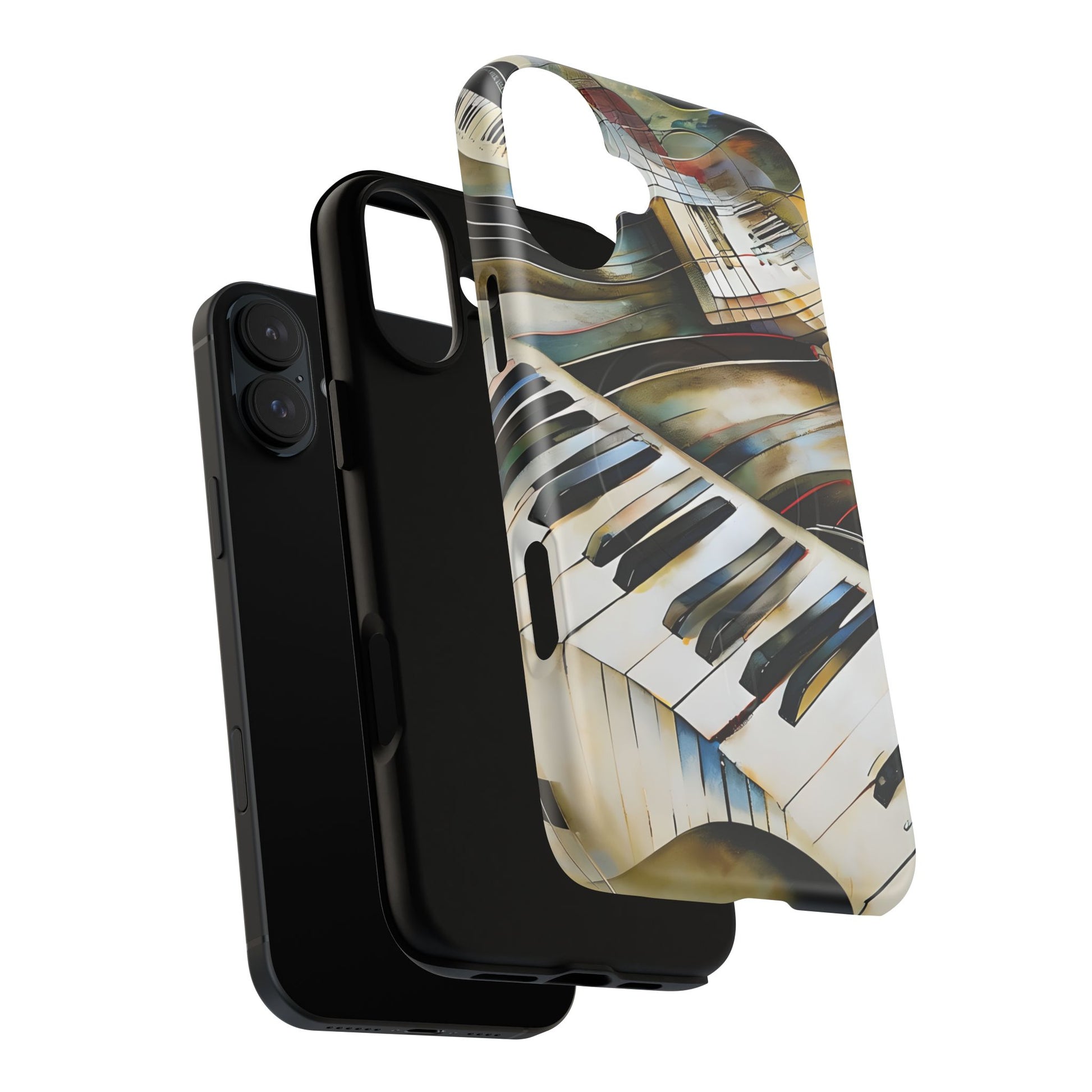 Ivory Cascade Abstract Keyboard Music iPhone 16 Plus MagSafe Case
