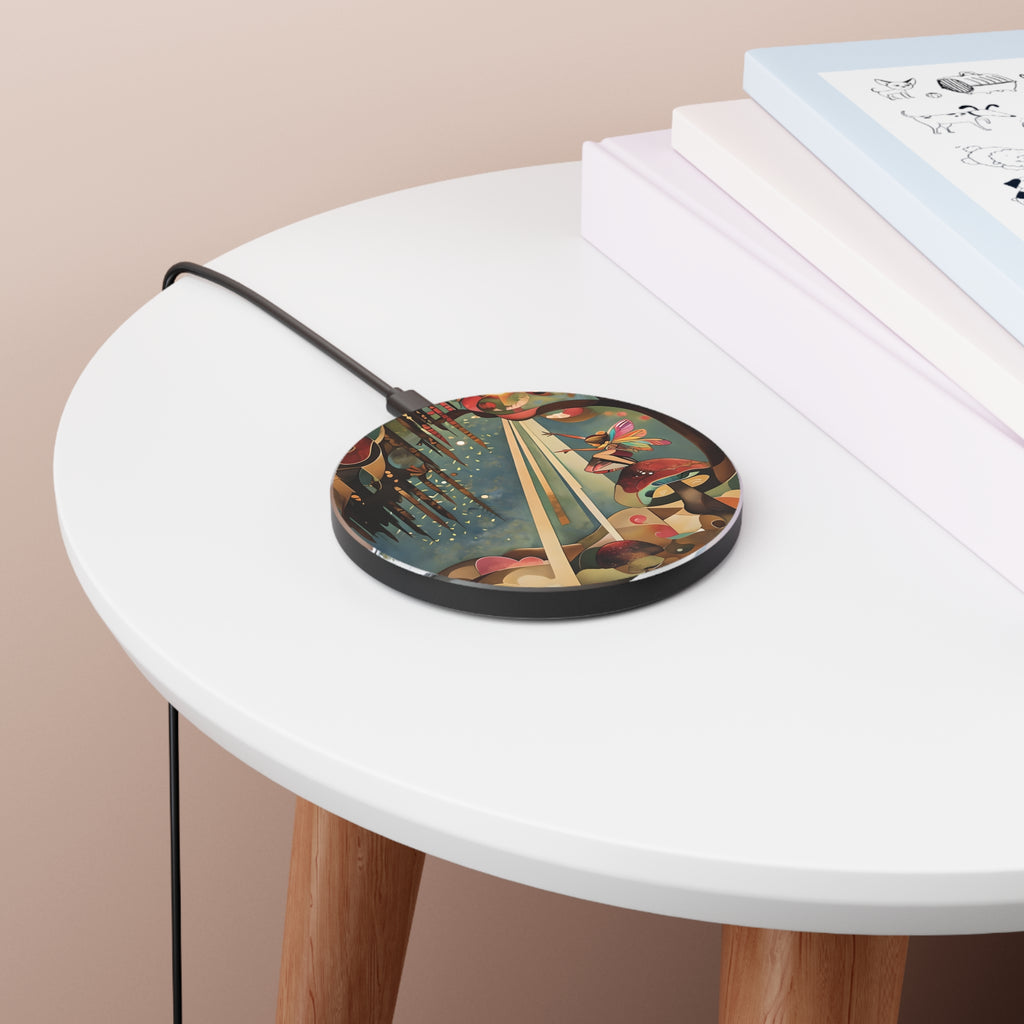 Enchanted Orchard Qi Wireless Charger - 10W Fast Charging Pad for iPhone 15/16 - MagSafe Compatible Designer Phone Charger