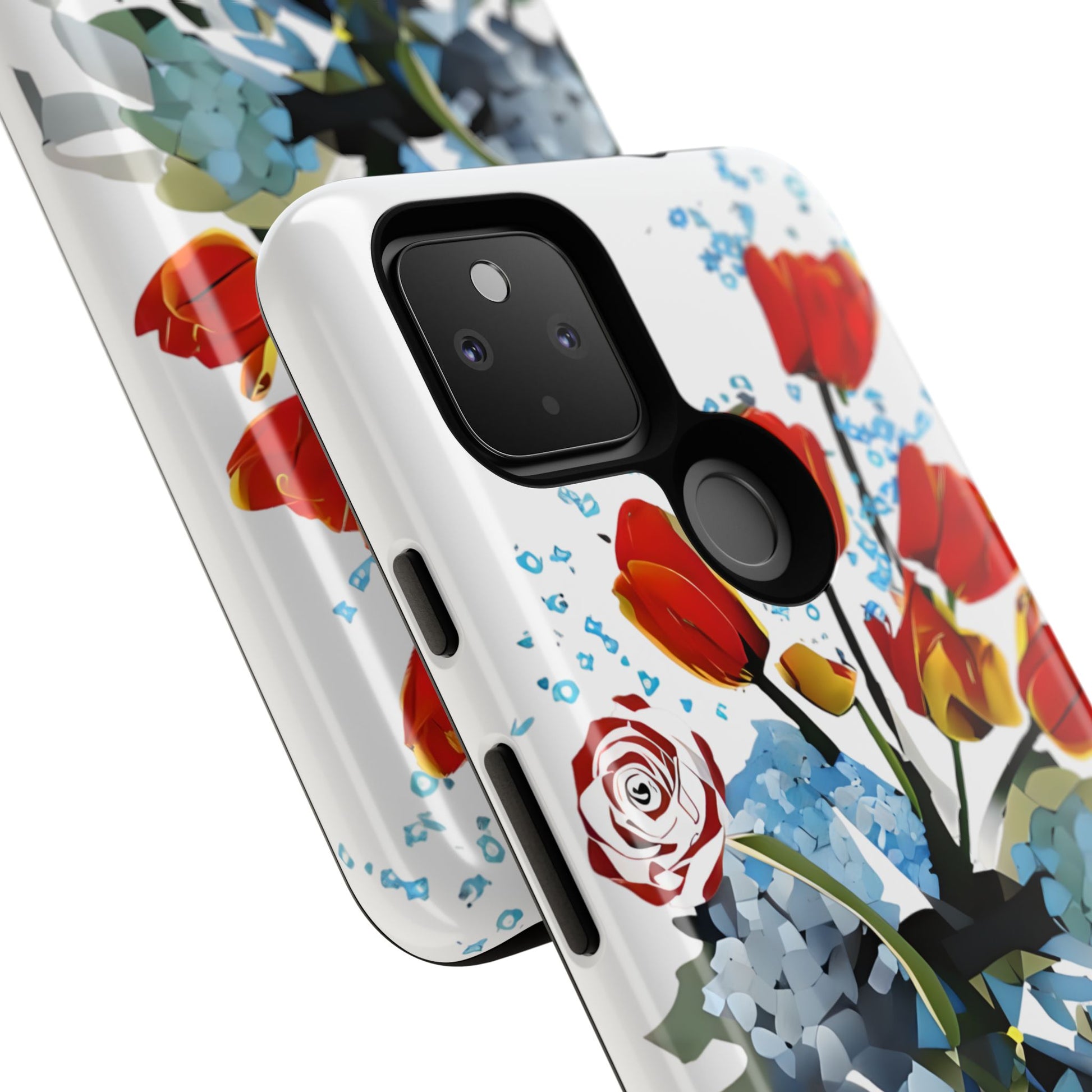 Bouquet Brilliance - Artistic Floral Google Pixel 4a 5G Tough Phone Case - Vibrant Tulip, Rose & Hydrangea Design