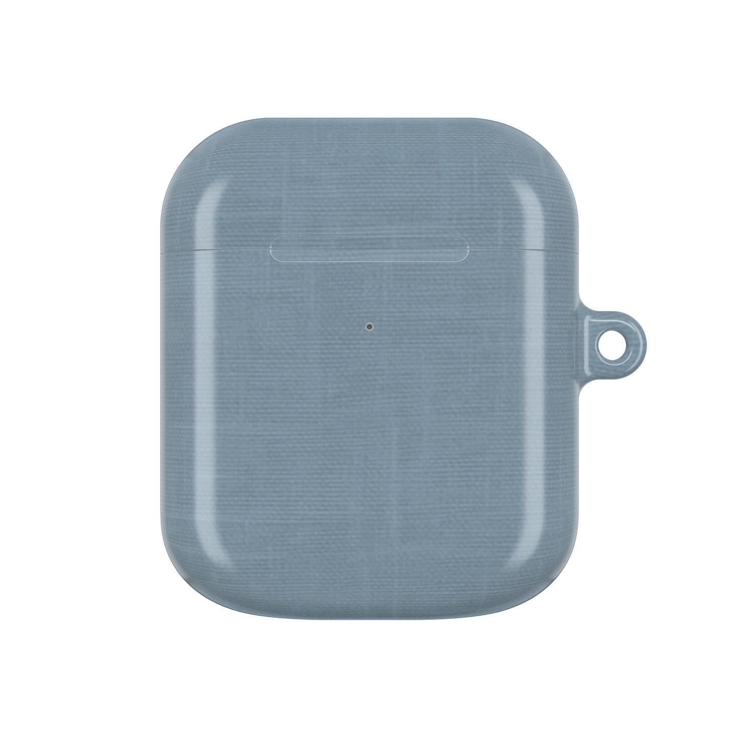 Blue Grey Linen AirPods Case - Minimalist Smooth Weave Texture Cover for Gen 1, 2, 3, Pro Gen 1 & 2