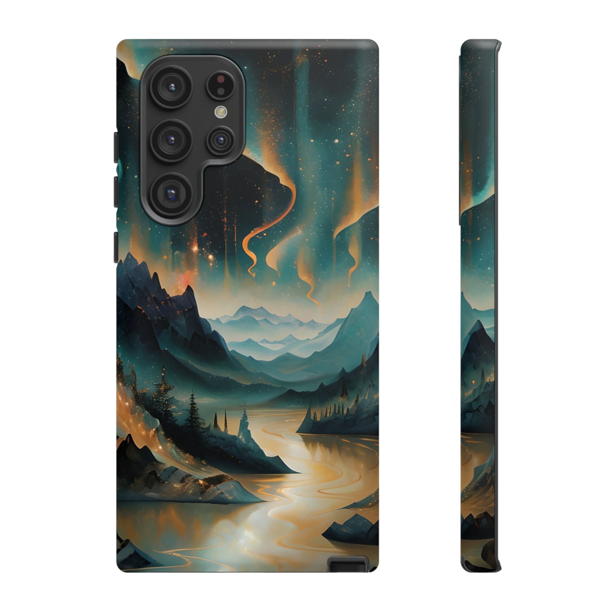 Aurora Dreamscape Samsung Galaxy S22 Ultra Tough Case - Artistic Northern Lights Cover - Premium Abstract Design
