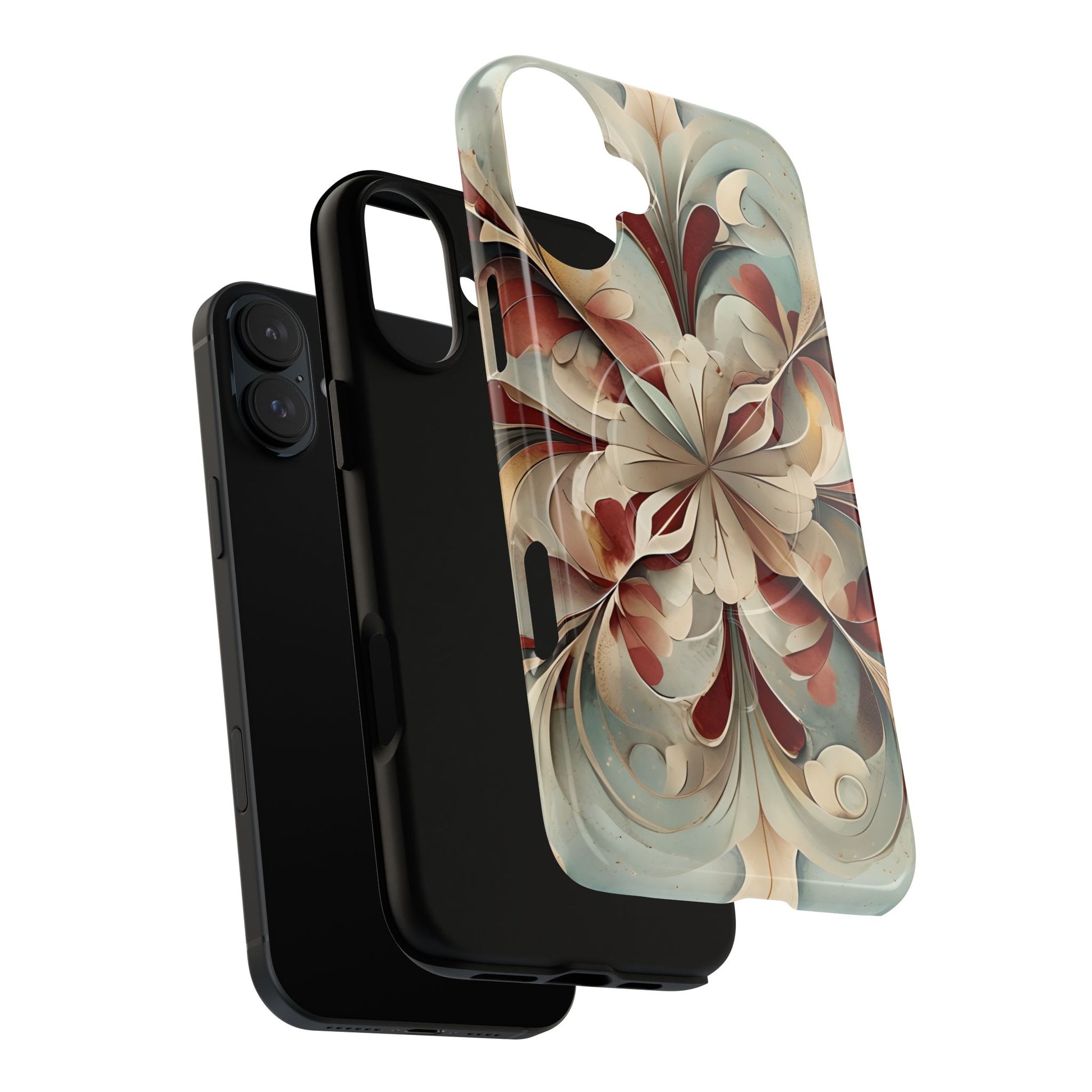 Vintage Baroque Blossom - Ornate Floral Art iPhone 16 Plus MagSafe Phone Case - Elegant Baroque-Inspired Design