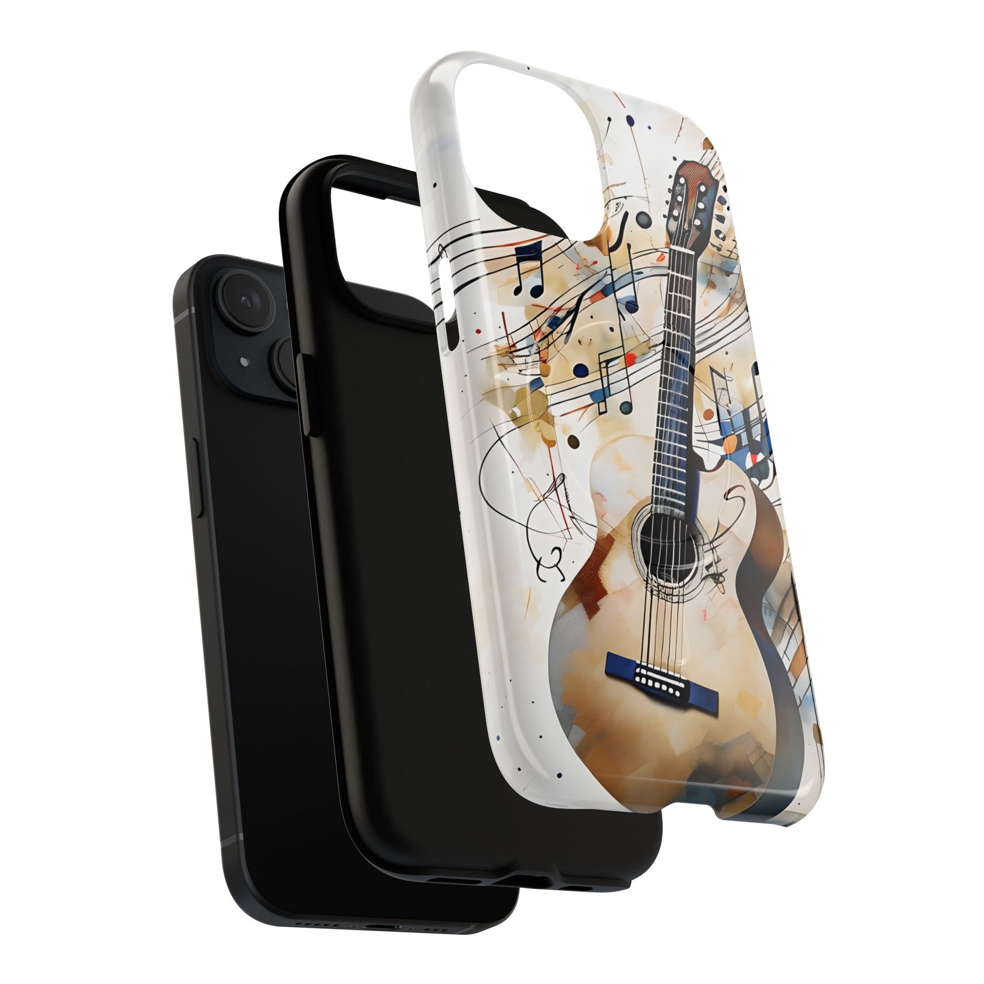 Strum and Flow Acoustic Guitar Art iPhone 15 MagSafe Case