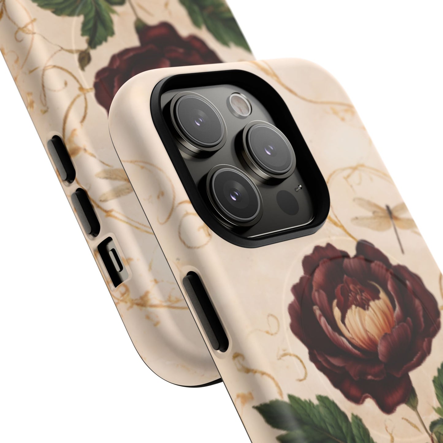 Vintage Burgundy Rose iPhone MagSafe Case