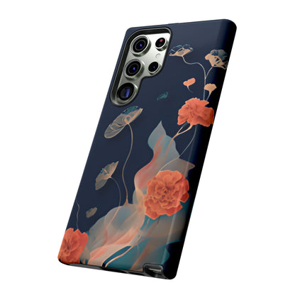Lotus Reverie lotus floral artwork Samsung Galaxy phone case angled view