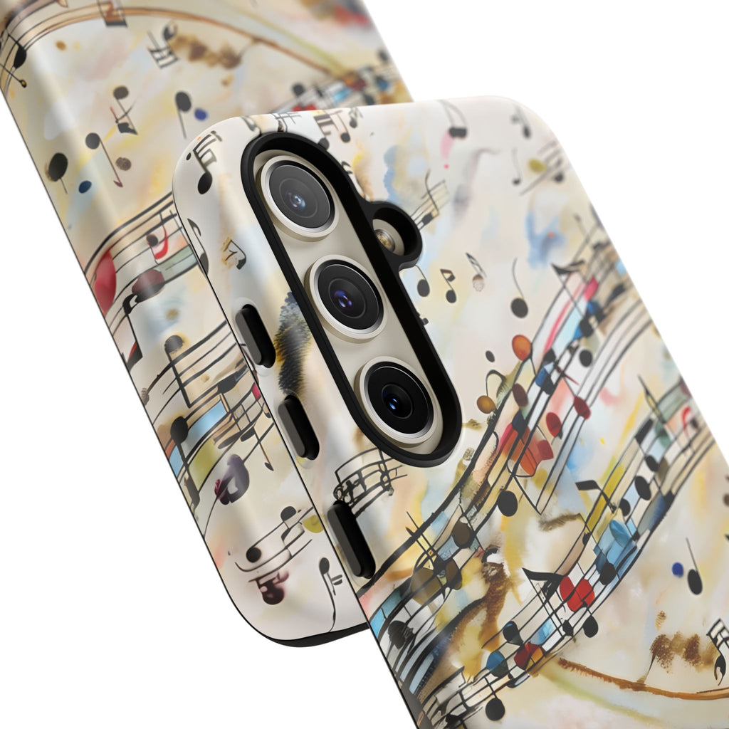 Melodic Flow Abstract Music Notes Tough Case for Samsung Galaxy S24 Plus- Premium Shockproof Designer Phone Cover