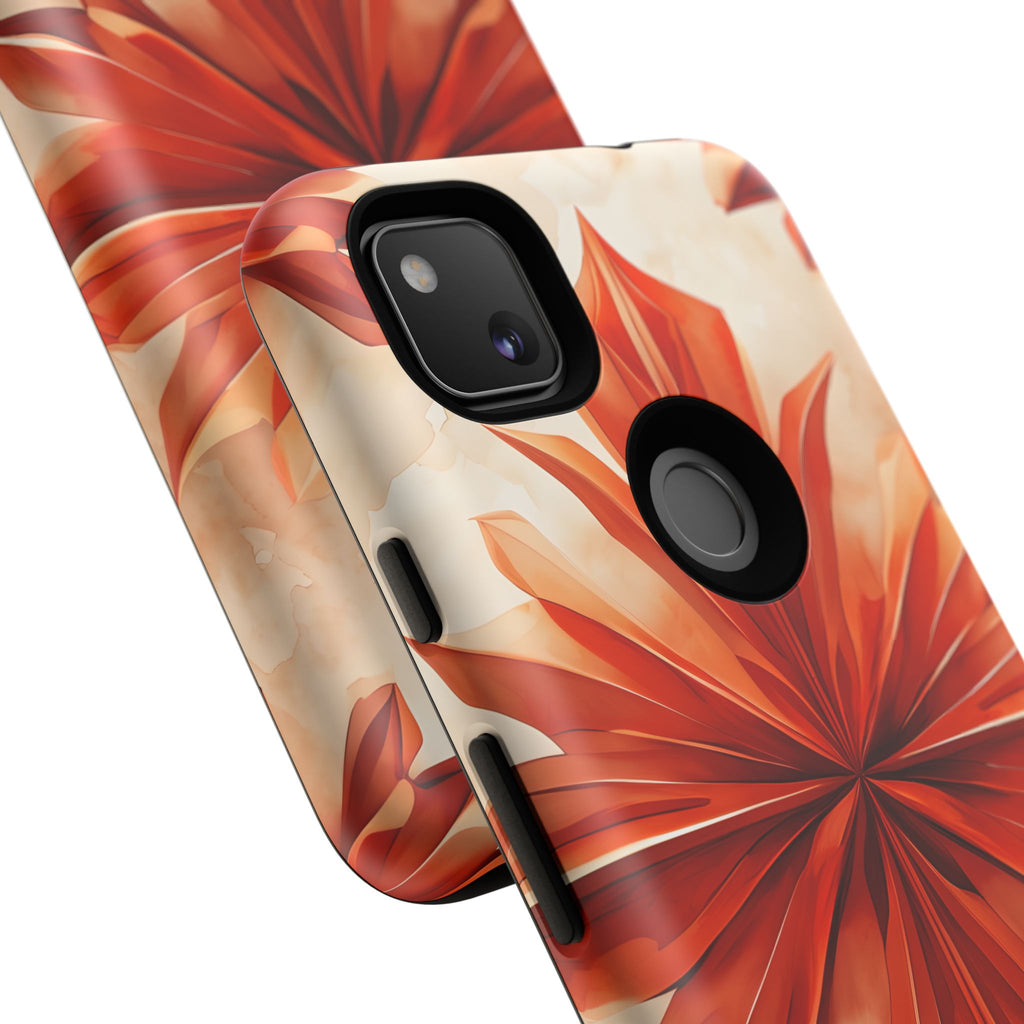 Sunset Fleur Google Pixel 4a - Kaleidoscope Collection of MagSafe Compatible - Vibrant Sunset Flower Design