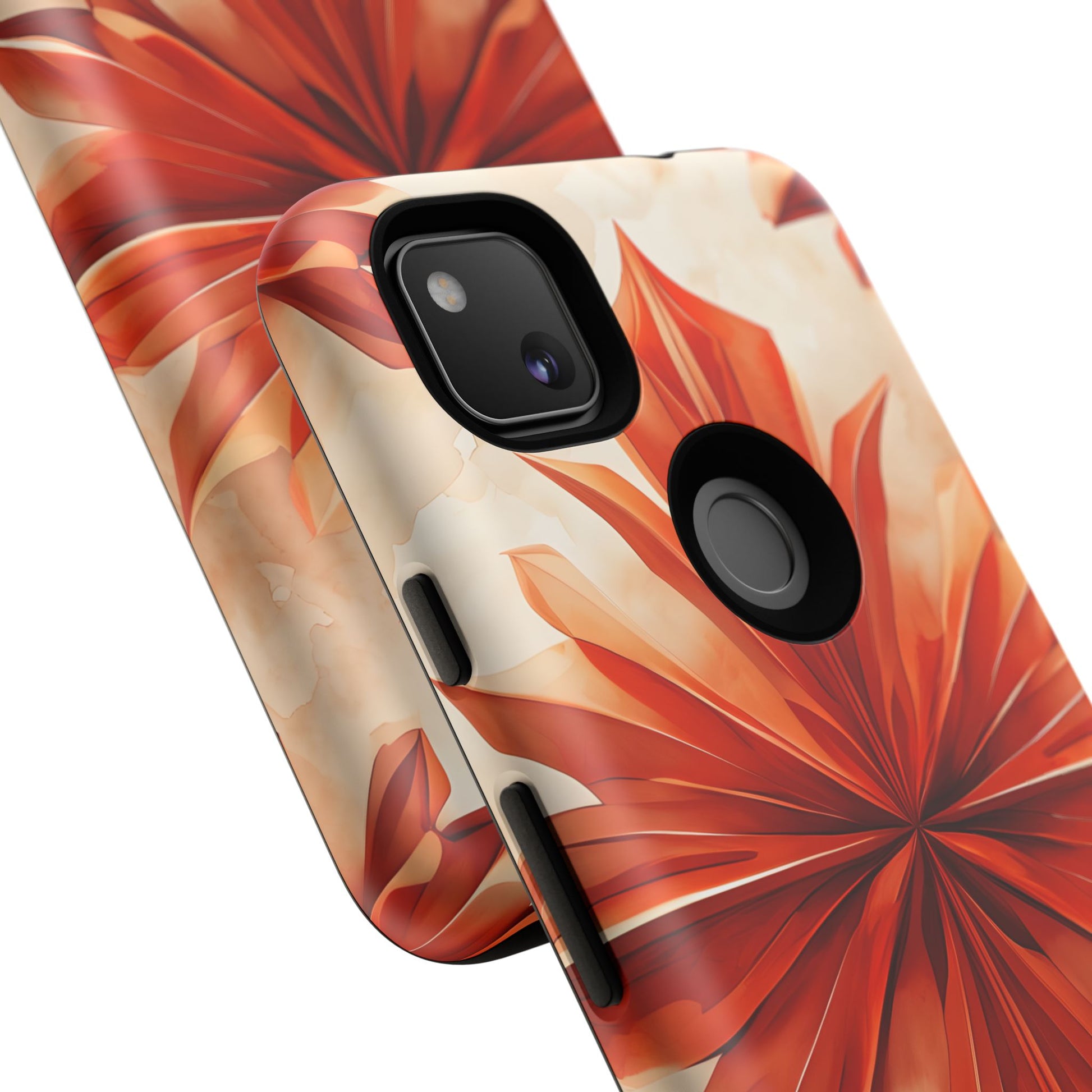 Sunset Fleur Google Pixel 4a - Kaleidoscope Collection of MagSafe Compatible - Vibrant Sunset Flower Design