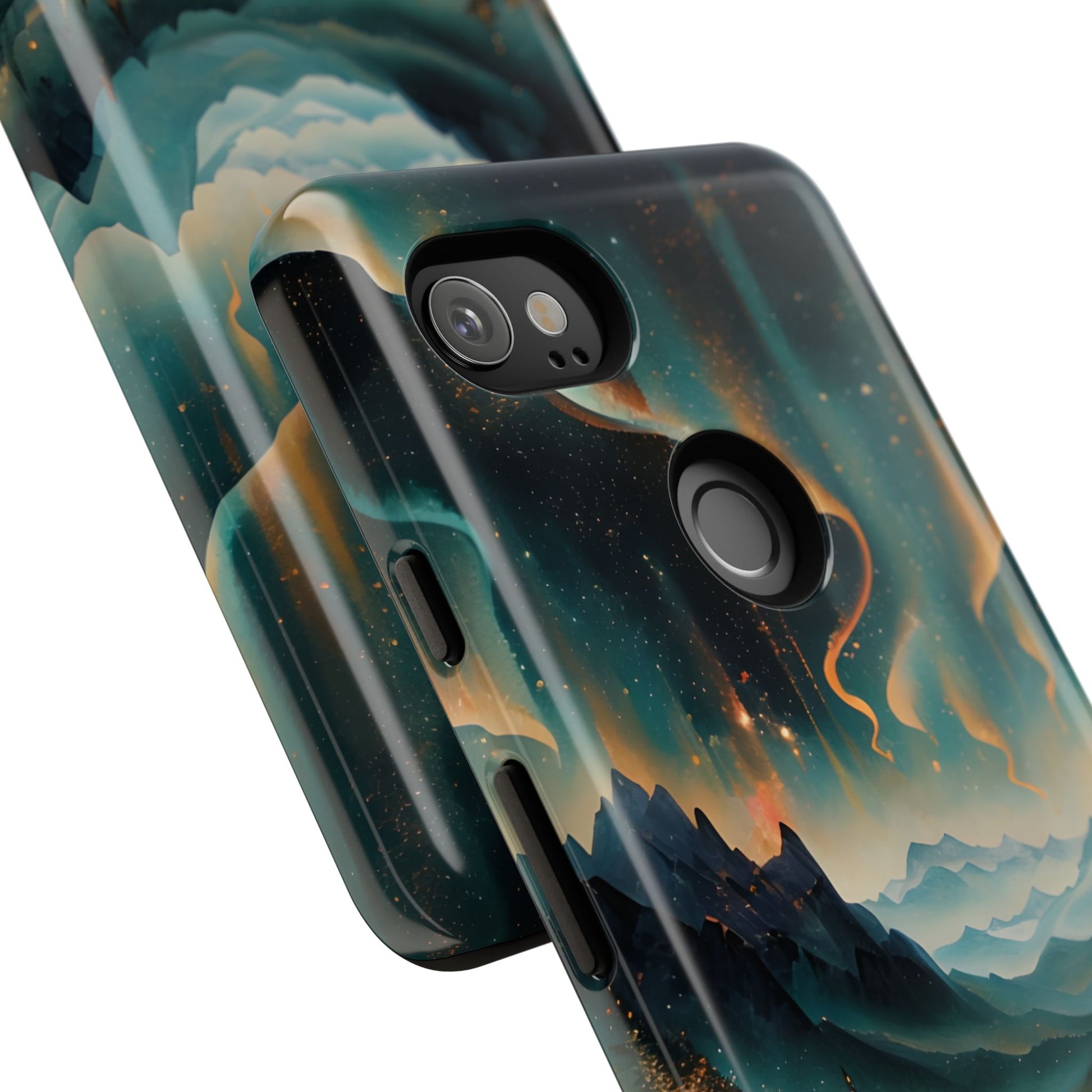 Aurora Dreamscape Tough Case for Google Pixel 2 XL - Northern Lights Artistic Shockproof Cover, Elegant Protective Phone Case
