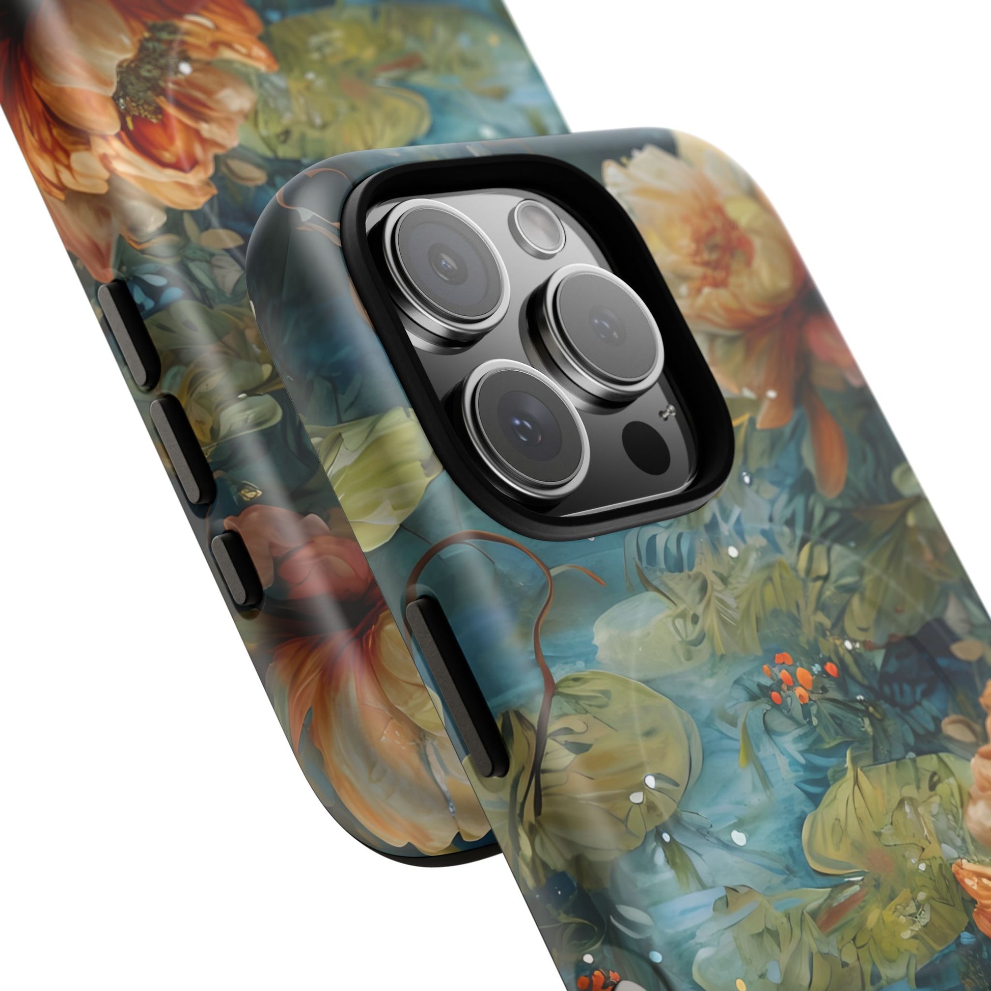 Waterlily Nocturne iPhone 16 Pro Case - Artistic Tough Cover - MagSafe Compatible - Premium Drop Protection