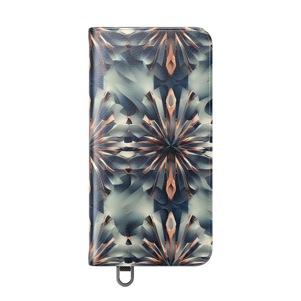 Obsidian Kaleidoscope Samsung Galaxy S25 Wallet Case - Elegant Abstract Flip Cover with Card Slots
